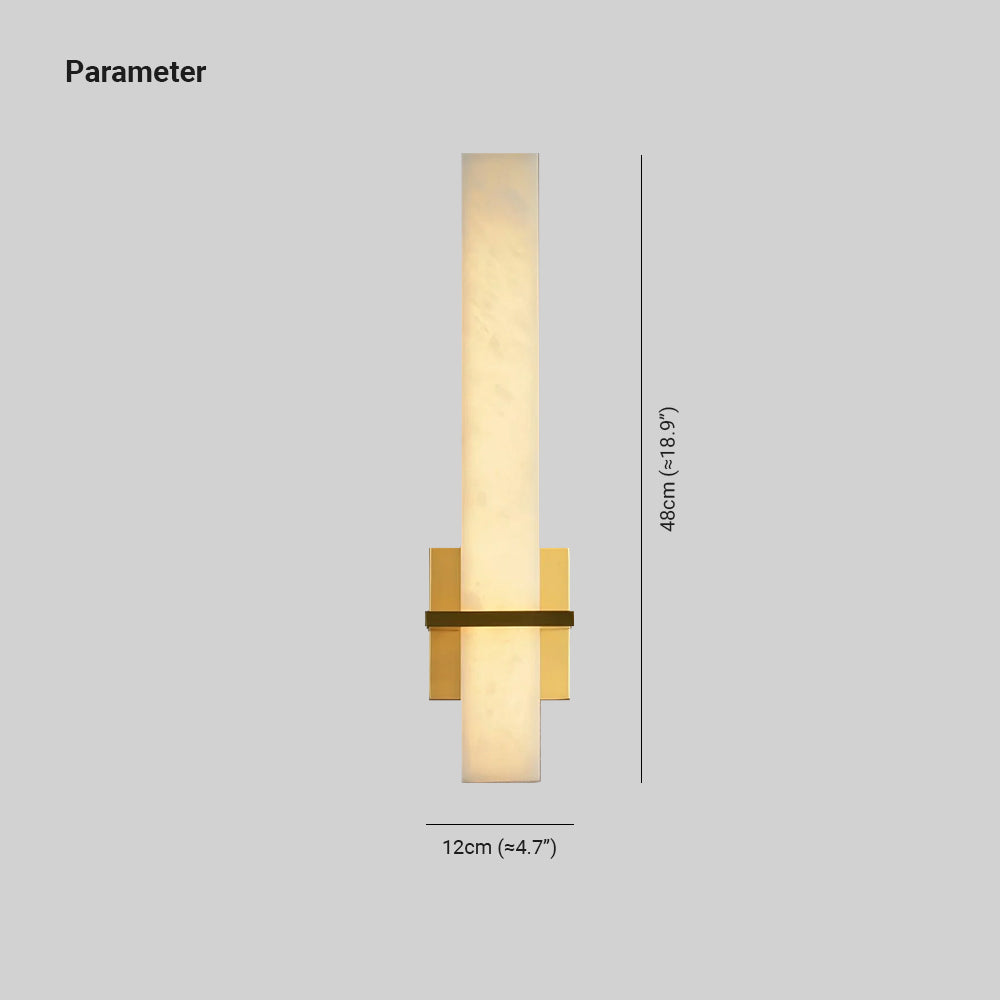 Ritta Wall Lamp White Alabaster Brass Modern Cuboid - Neutralighting