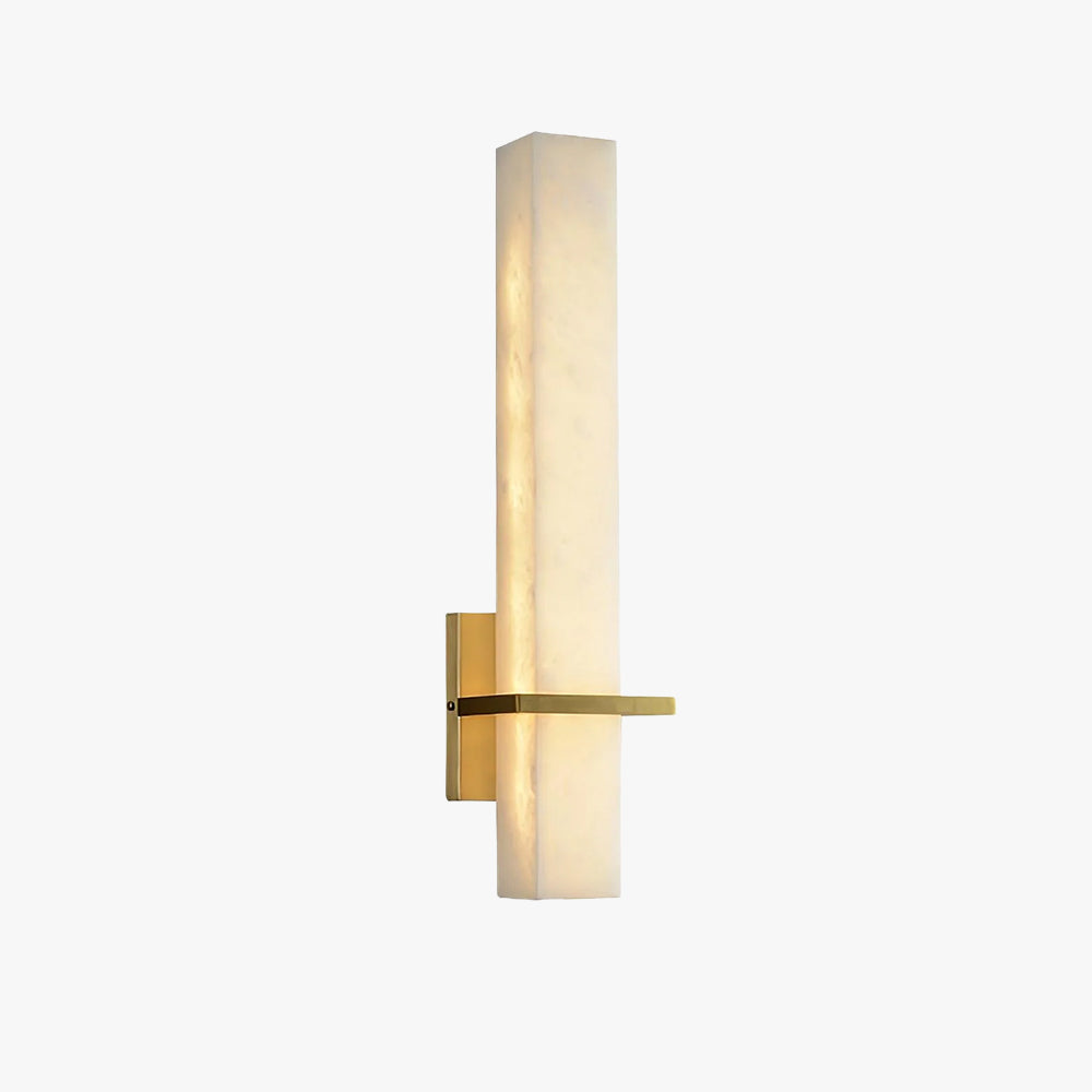 Ritta Wall Lamp White Alabaster Brass Modern Cuboid - Neutralighting