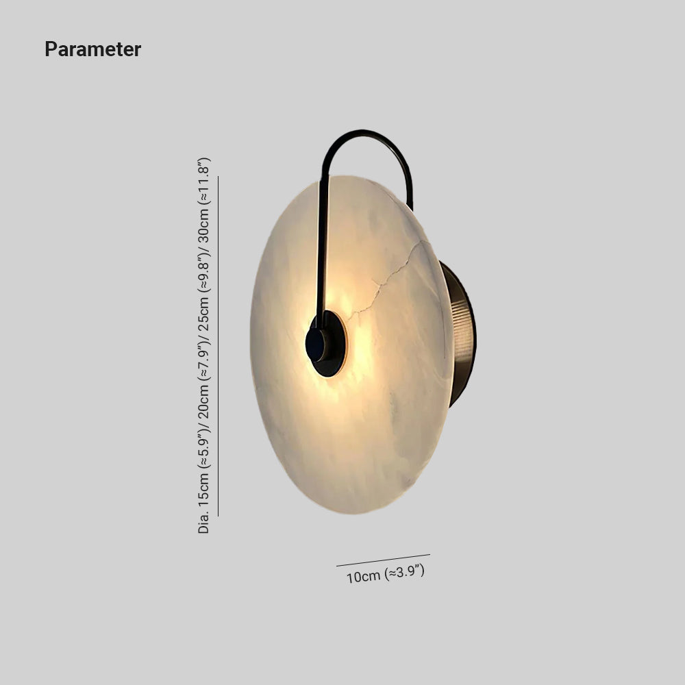 Kristy Alabaster LED Wall Lamp Round Iconic Circular - Neutralighting