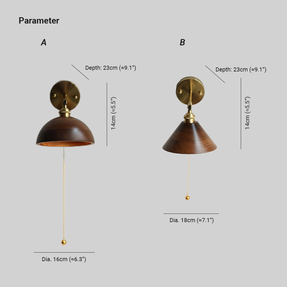 Eira Vintage Pull Chain Switch Wall Lamp - Neutralighting