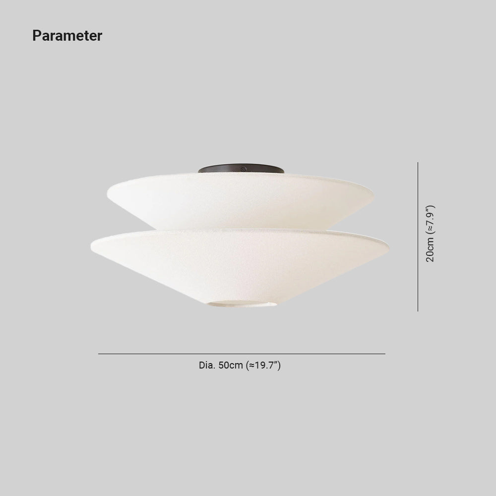 Lina Ceiling Light Double Cone Fabric - Neutralighting