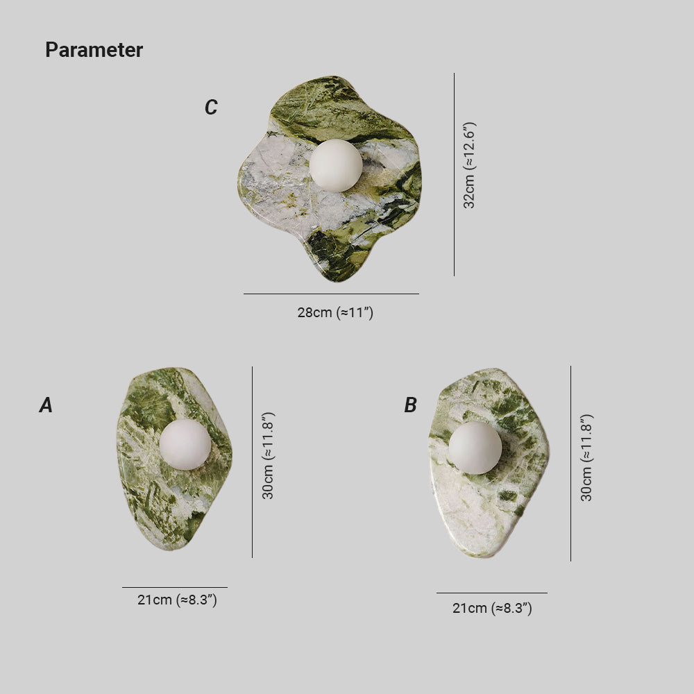 Fyln Green Marble Organic Wall Lamp - Neutralighting