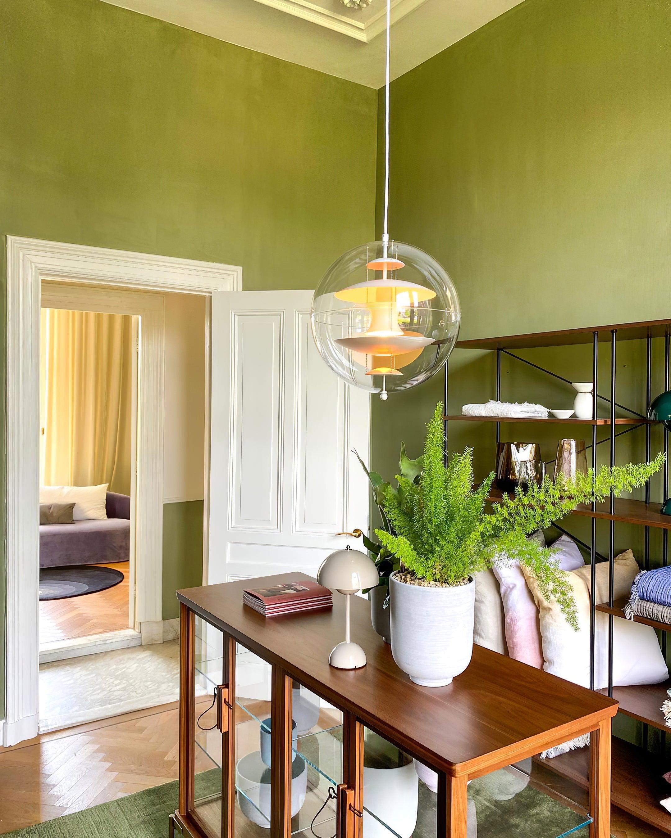 Pendant Lamp Floating Geometric Layers Clear Globe Futuristic Modern - Neutralighting