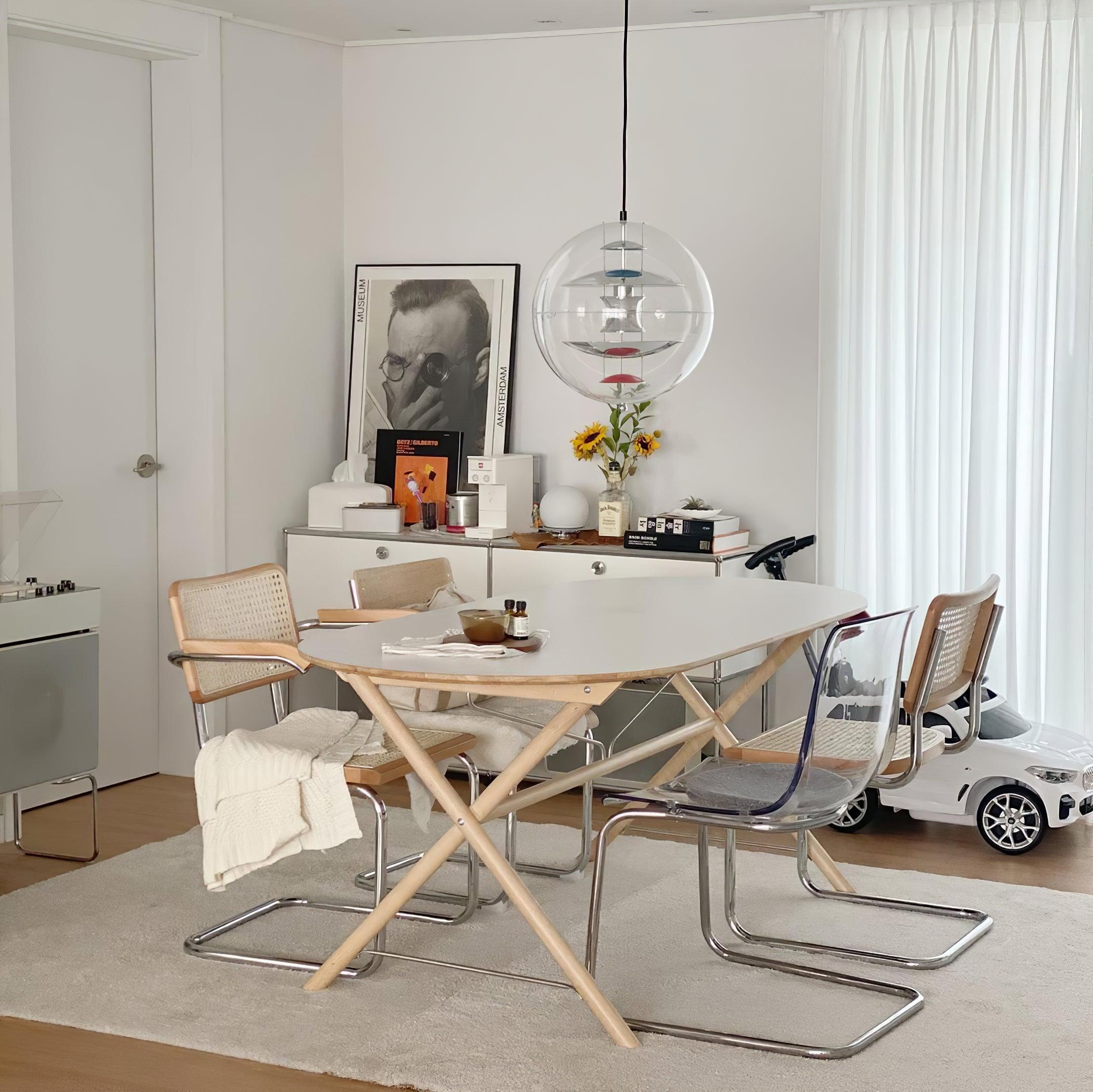 Pendant Lamp Floating Geometric Layers Clear Globe Futuristic Modern - Neutralighting