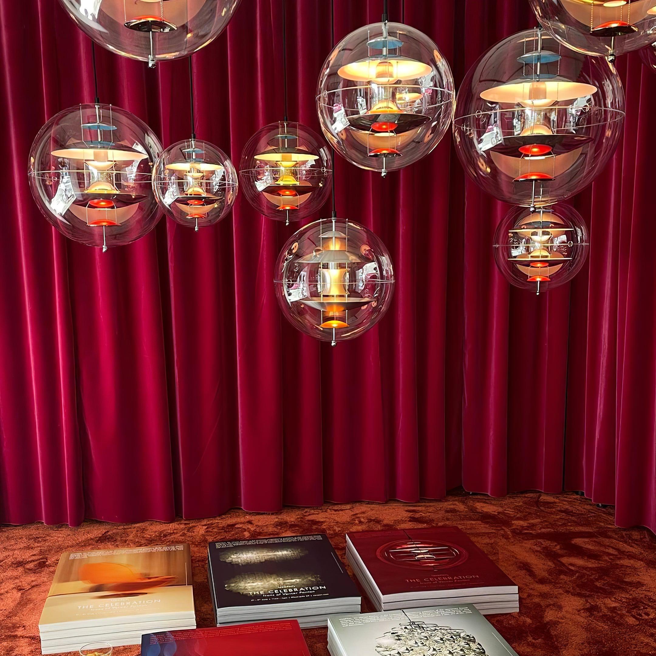 Pendant Lamp Floating Geometric Layers Clear Globe Futuristic Modern - Neutralighting