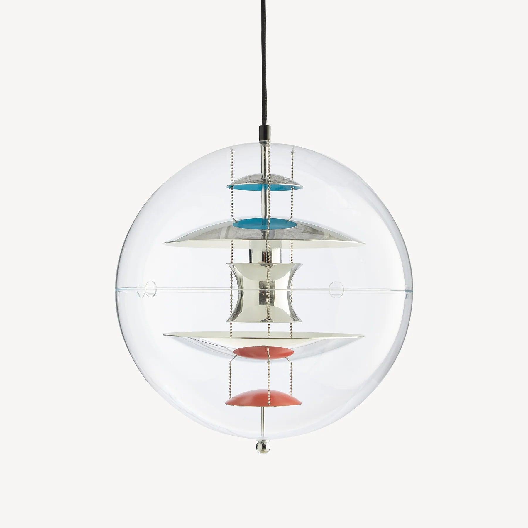 Pendant Lamp Floating Geometric Layers Clear Globe Futuristic Modern - Neutralighting