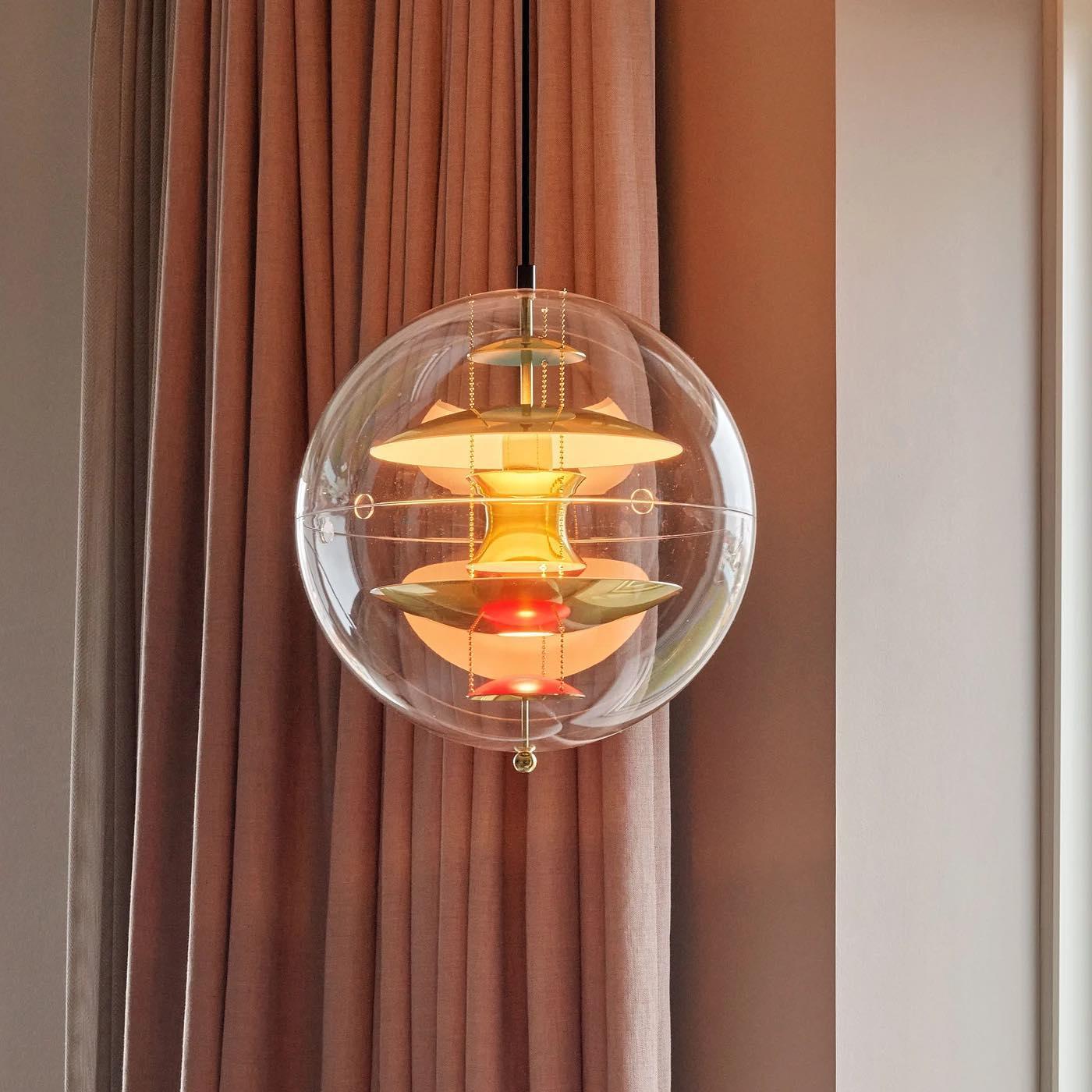 Pendant Lamp Floating Geometric Layers Clear Globe Futuristic Modern - Neutralighting