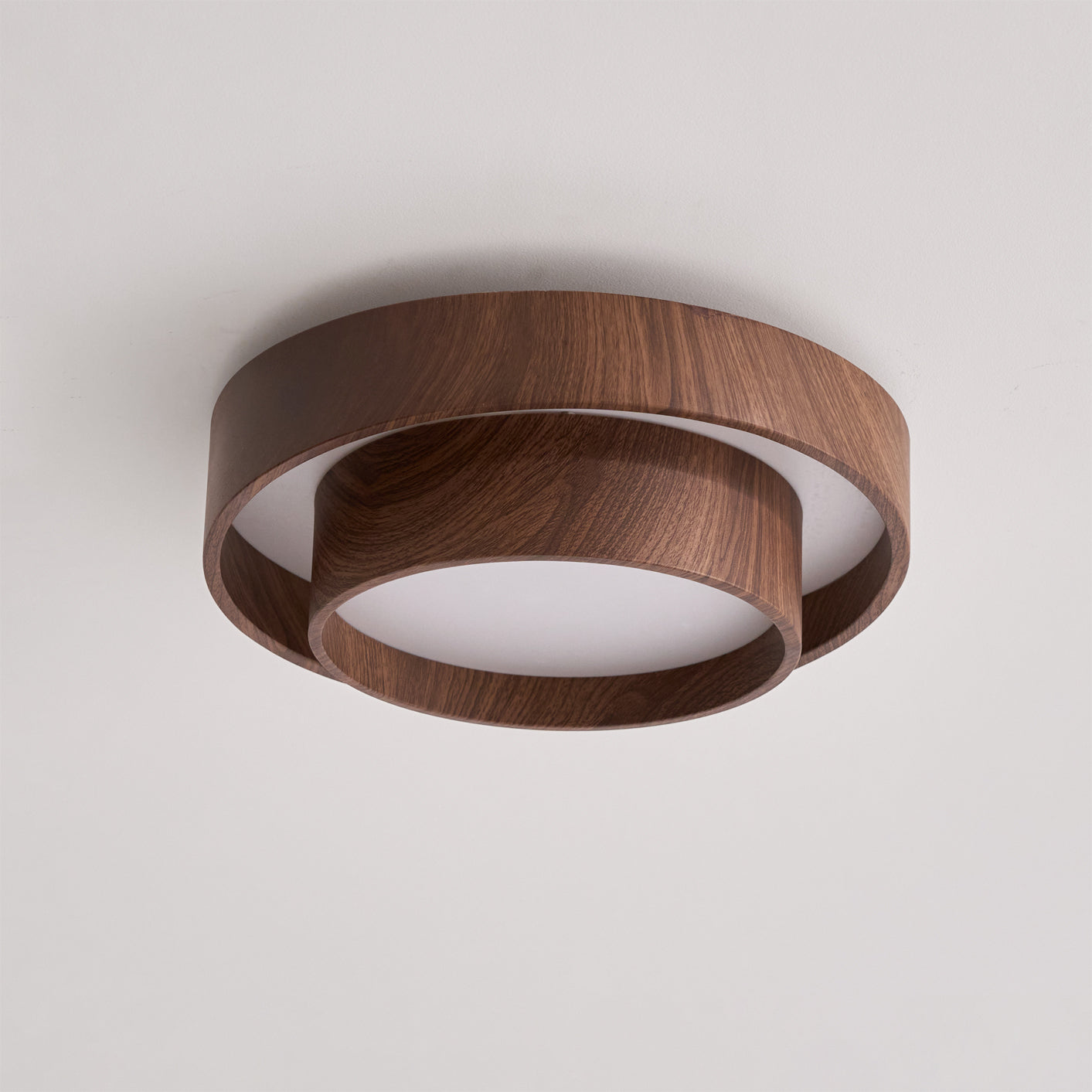 Wavin Ceiling Light Double - Ring Walnut Color - Neutralighting