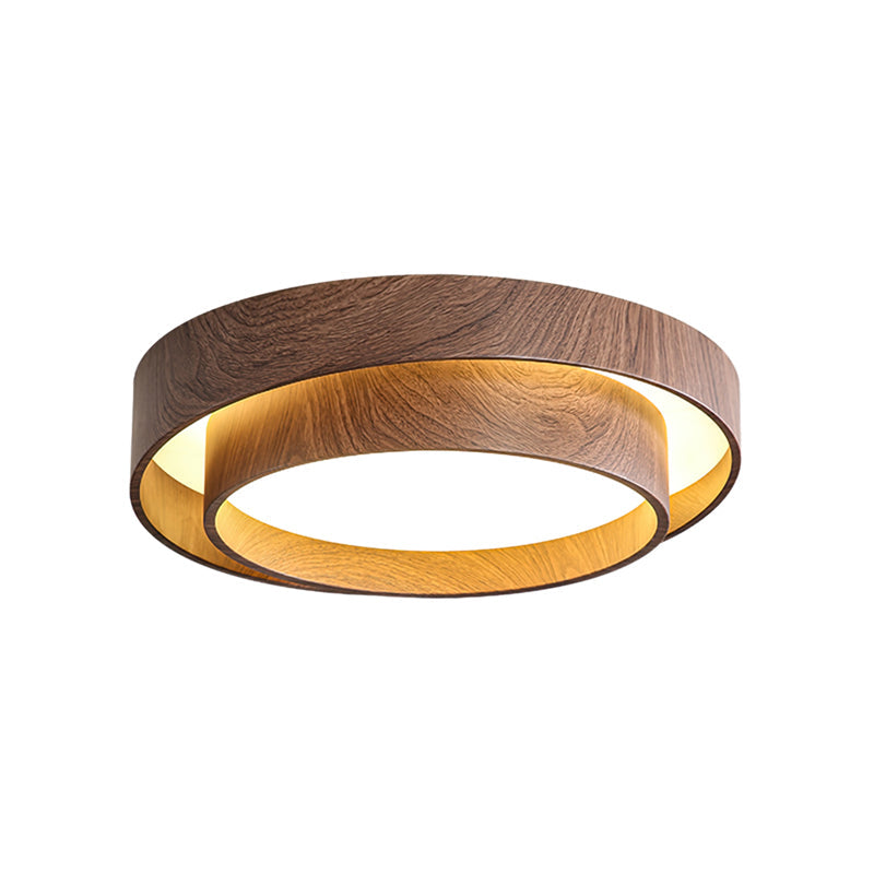 Wavin Ceiling Light Double - Ring Walnut Color - Neutralighting