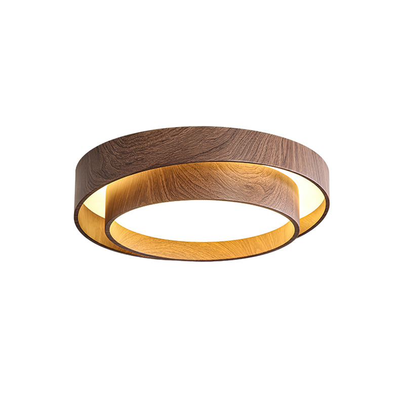 Wavin Ceiling Light Double - Ring Walnut Color - Neutralighting