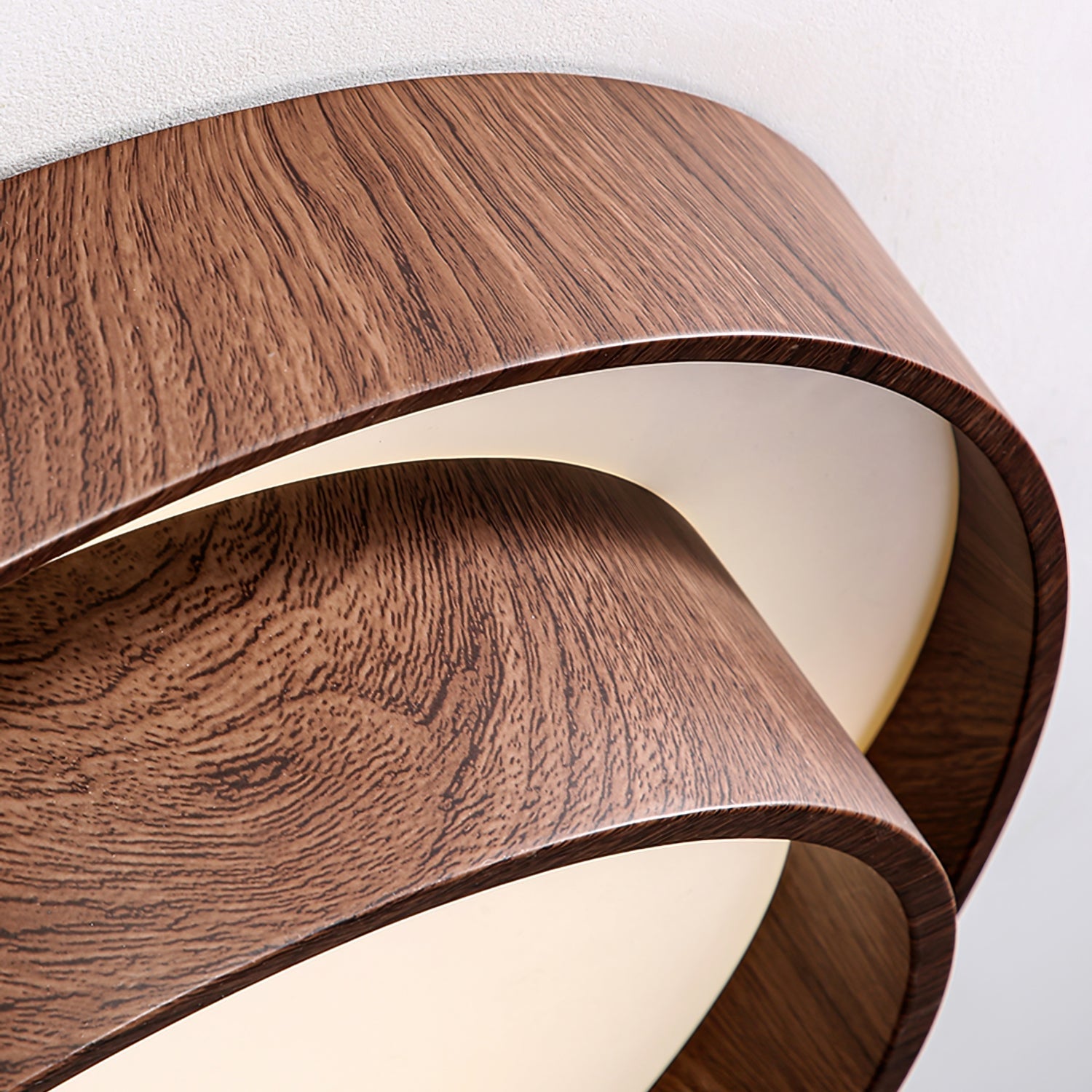 Wavin Ceiling Light Double - Ring Walnut Color - Neutralighting
