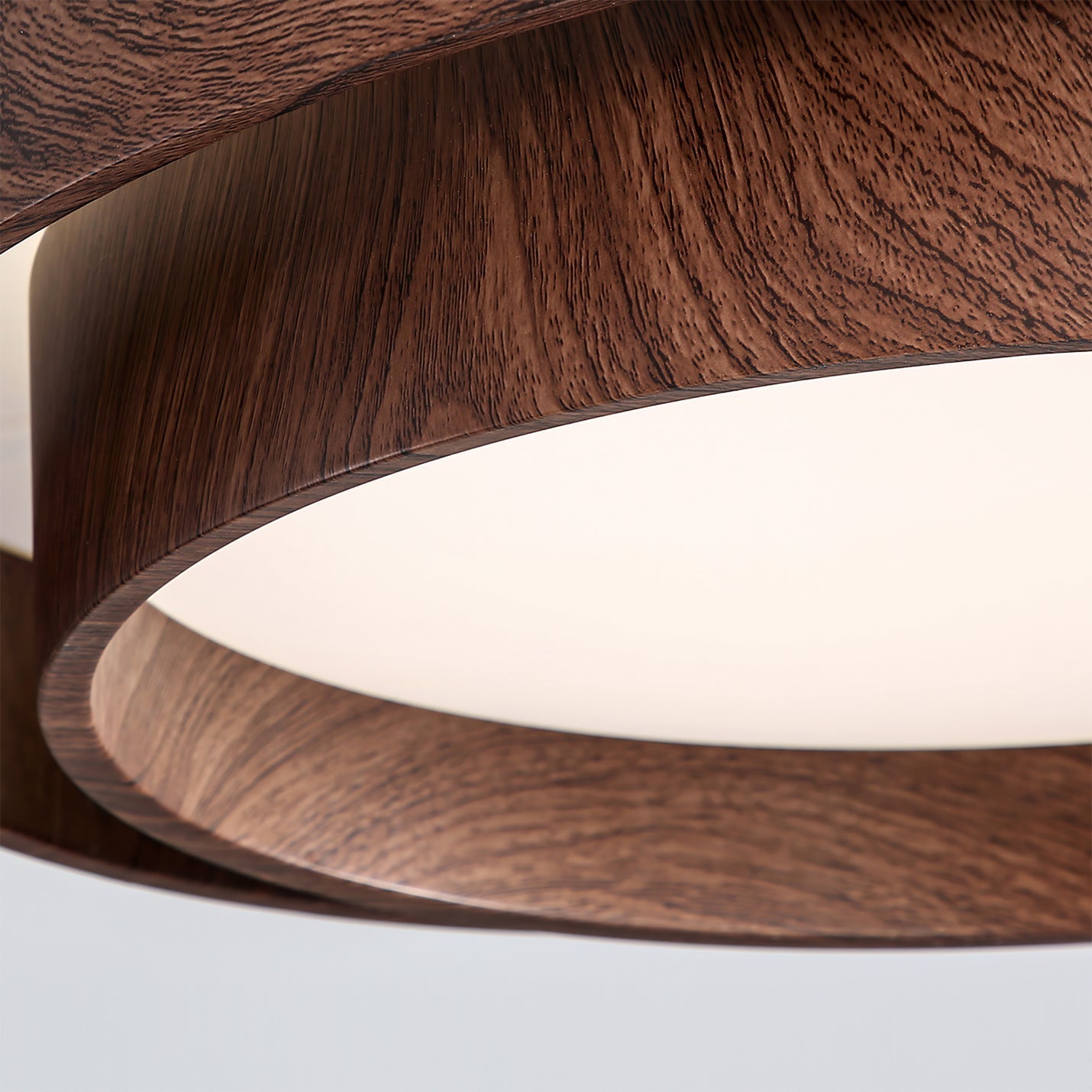 Wavin Ceiling Light Double - Ring Walnut Color - Neutralighting