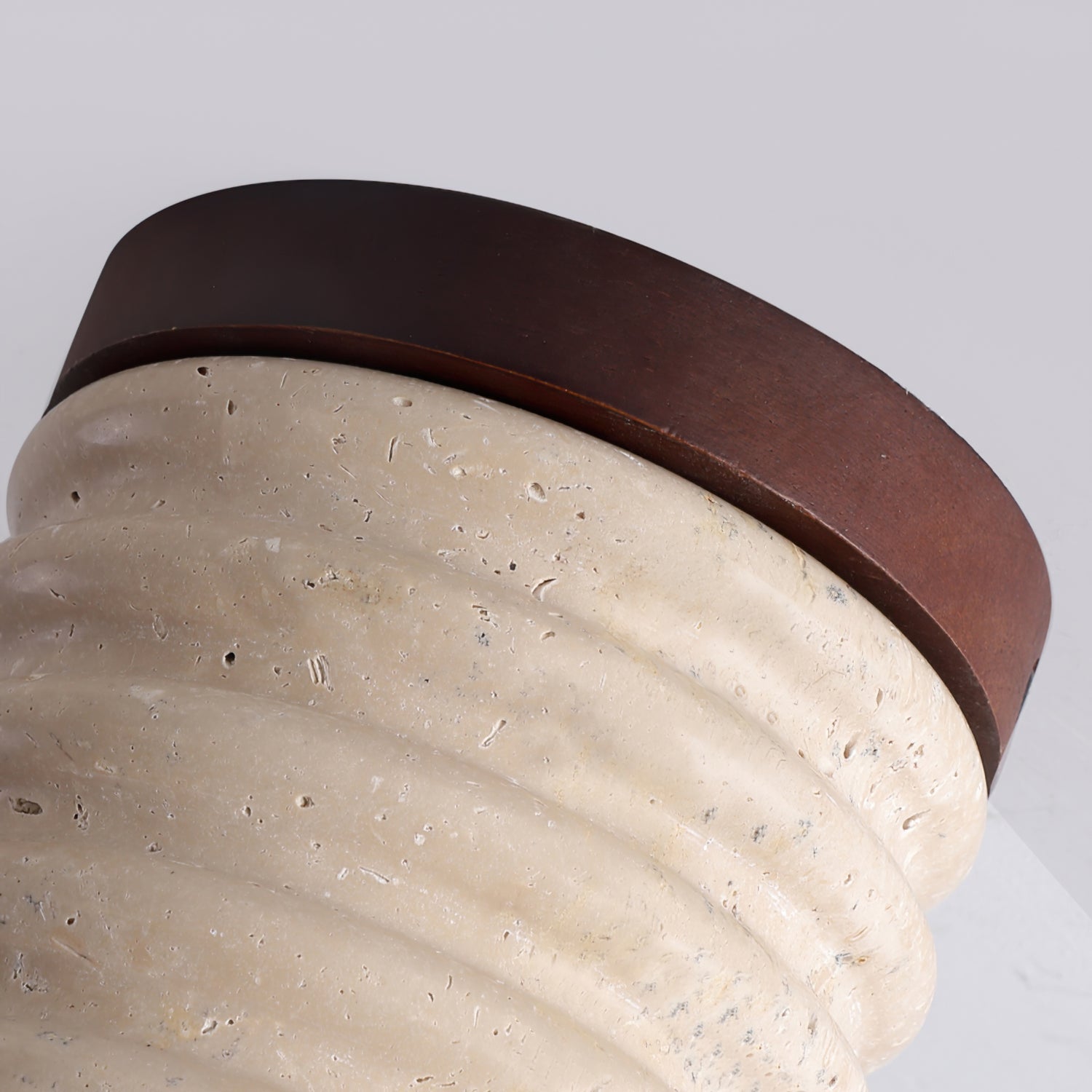 Neptune Travertine Ceiling Light Ribbed Design - Neutralighting