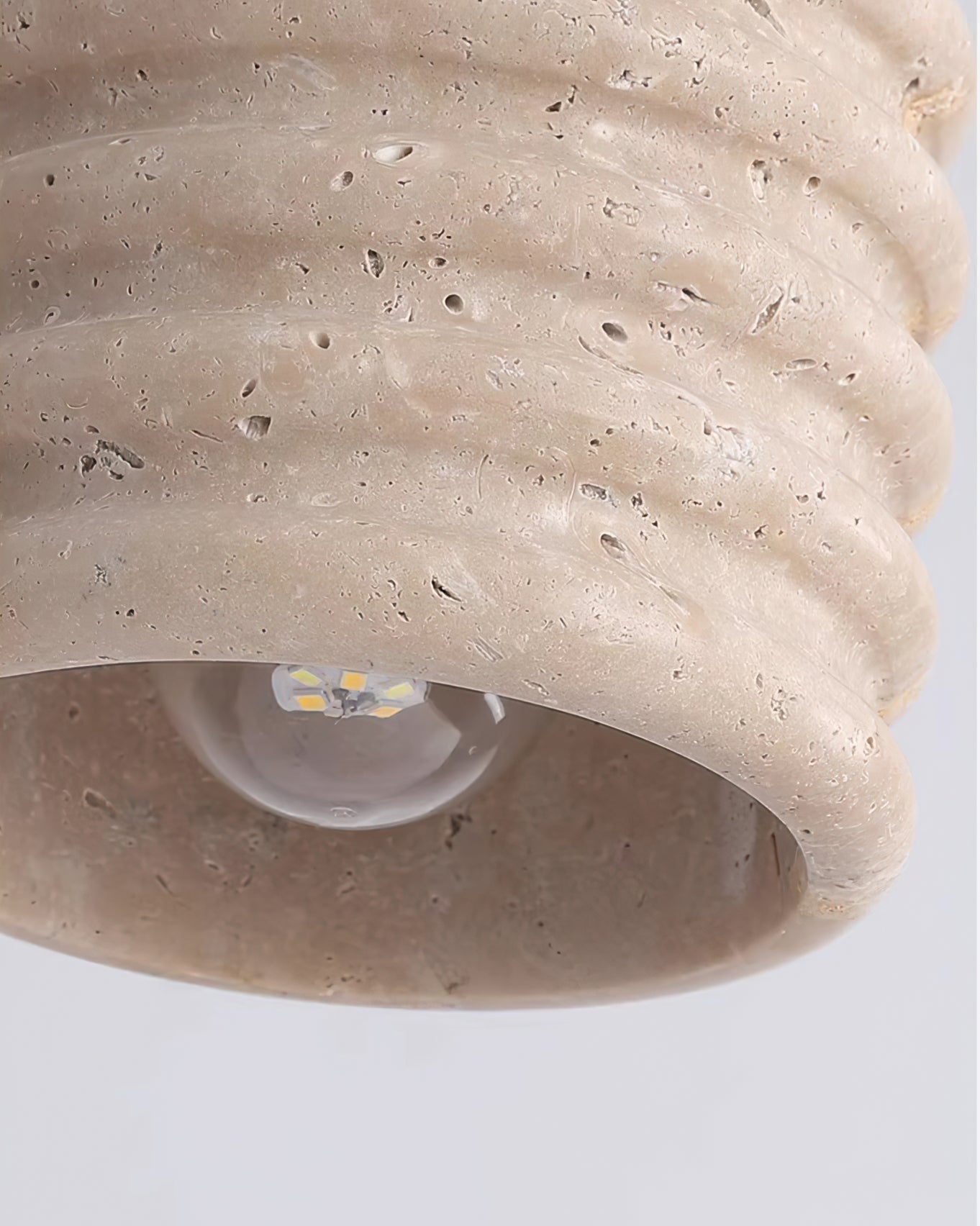 Neptune Travertine Ceiling Light Ribbed Design - Neutralighting