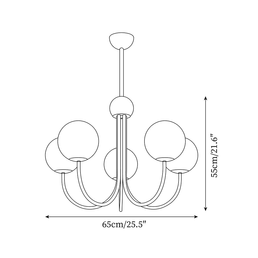 Candil Modern Brass and Globe Glass Chandelier - Neutralighting