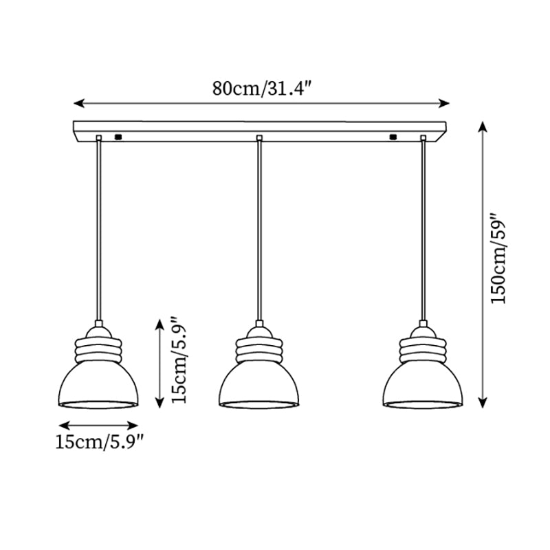 Pendant Lamp Travertine Dome Walnut Wood Rings Ambient Minimalist - Neutralighting