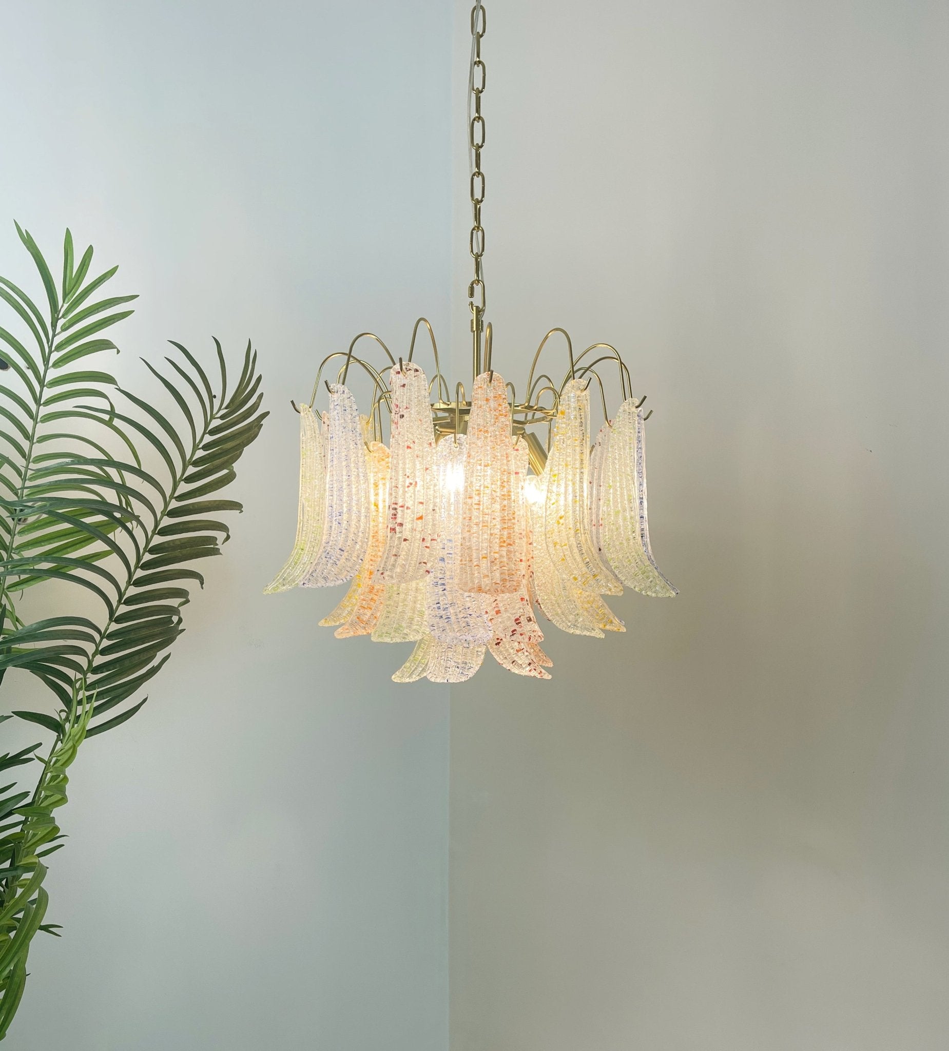 Aurora Chandelier Colorful Murano Glass Petals Vintage - Neutralighting