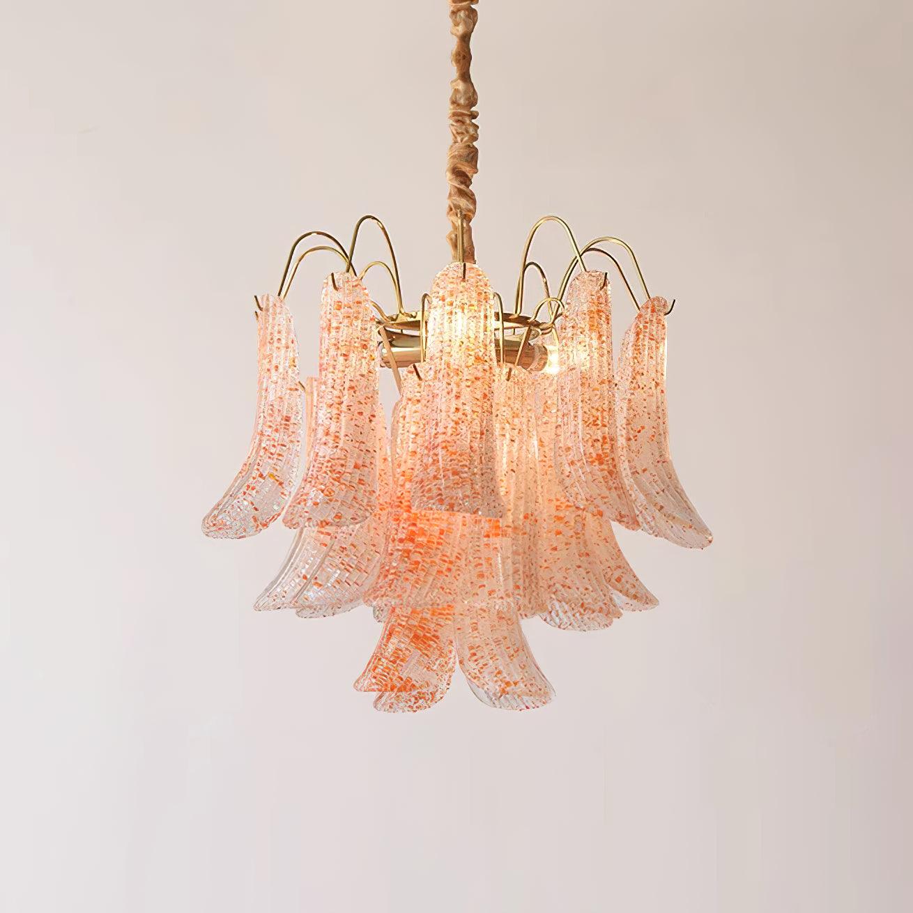 Chandelier Glass Petals Metal Frame Colorful Artistic Ambience - Neutralighting