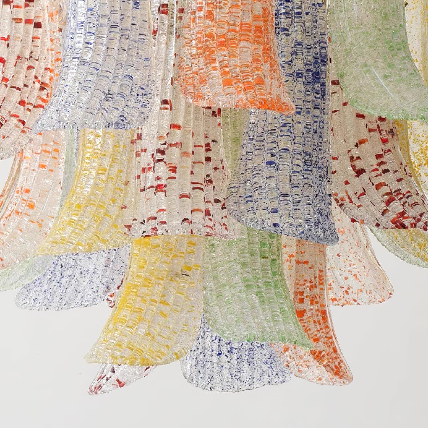 Chandelier Glass Petals Metal Frame Colorful Artistic Ambience - Neutralighting