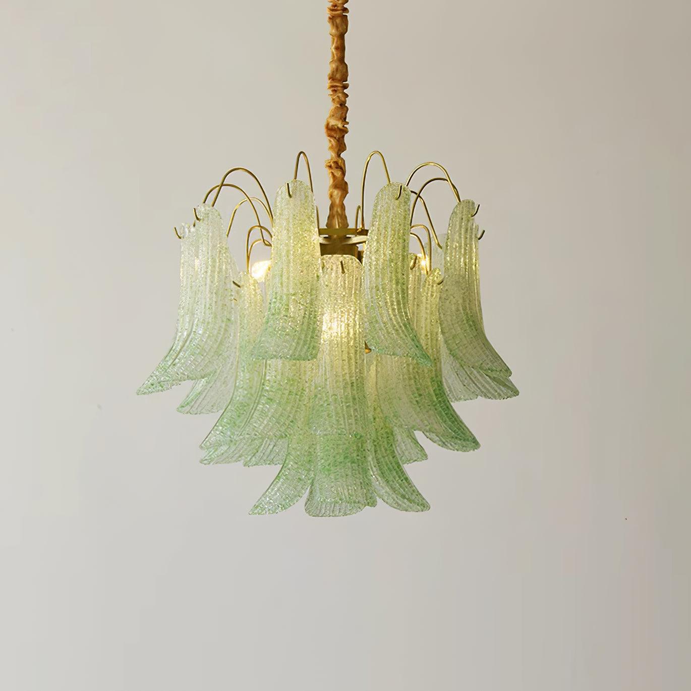 Chandelier Glass Petals Metal Frame Colorful Artistic Ambience - Neutralighting