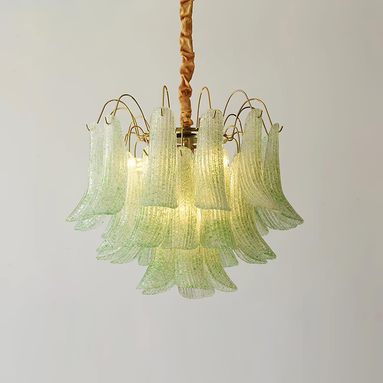 Chandelier Glass Petals Metal Frame Colorful Artistic Ambience - Neutralighting