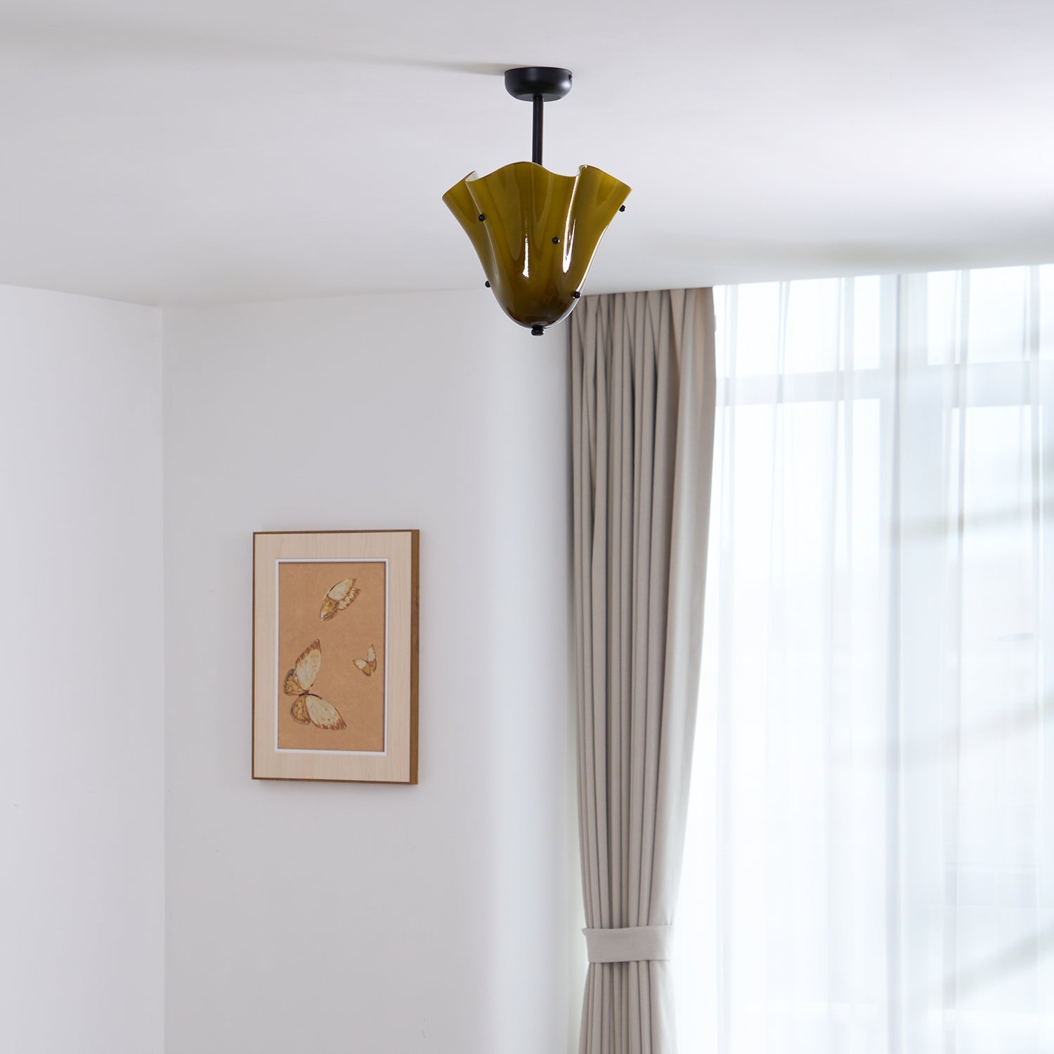Eldis Murano Glass Semi Flush Ceiling Light