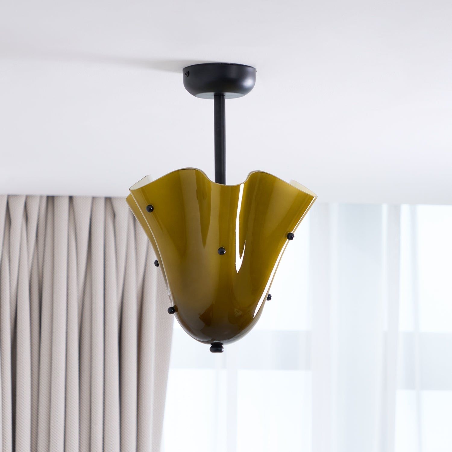 Eldis Murano Glass Semi Flush Ceiling Light