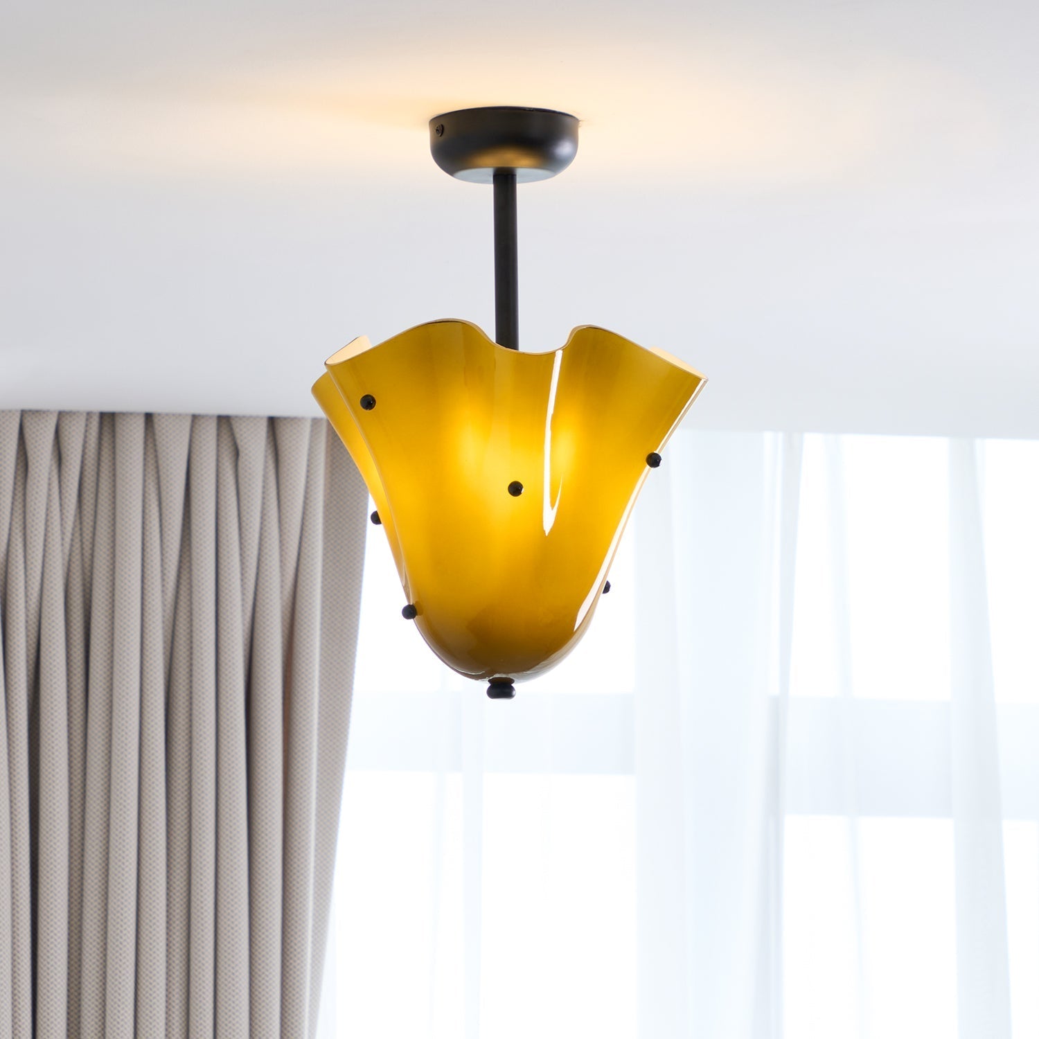Eldis Murano Glass Semi Flush Ceiling Light