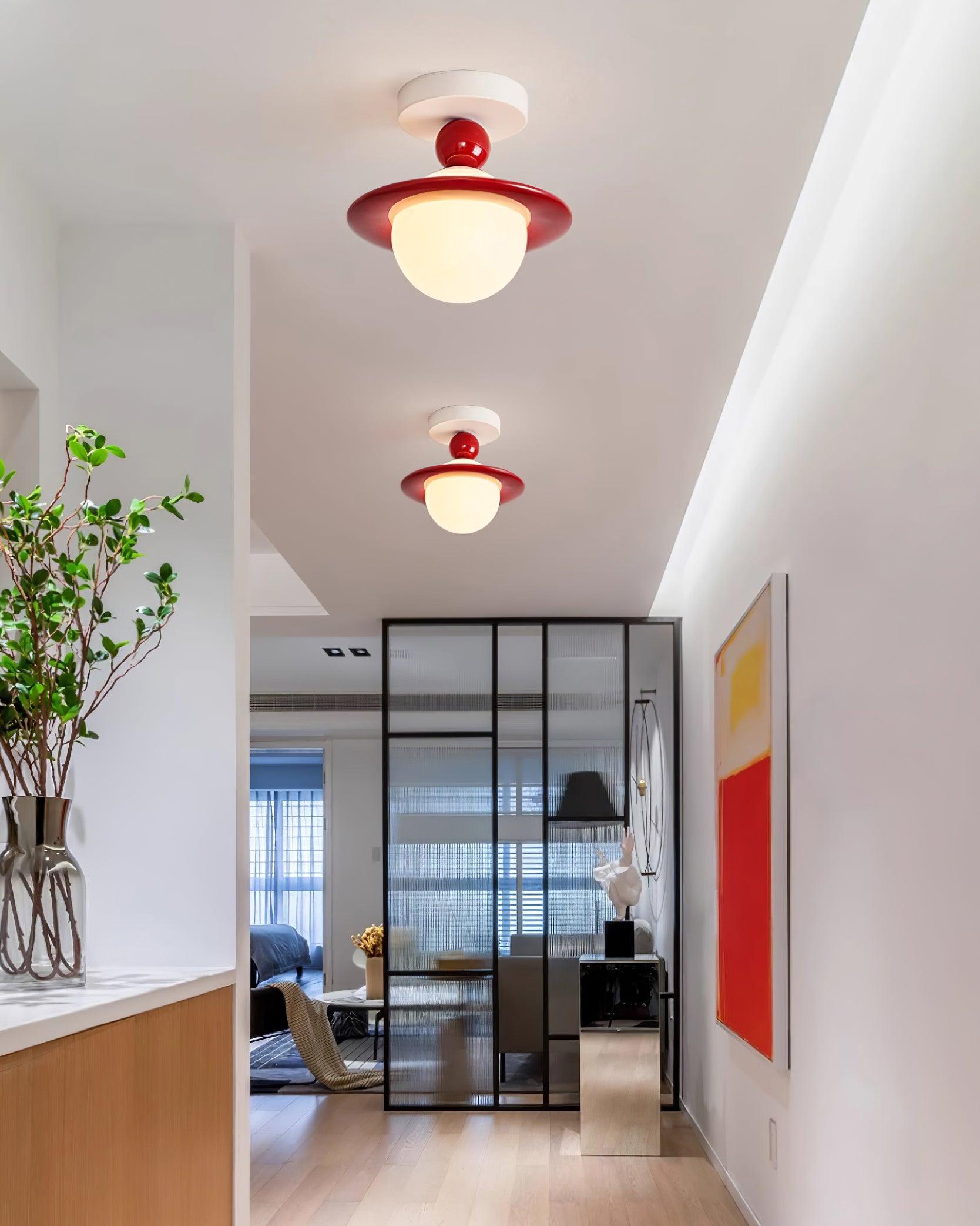 Pivoro Red and White Ceiling Light - Neutralighting