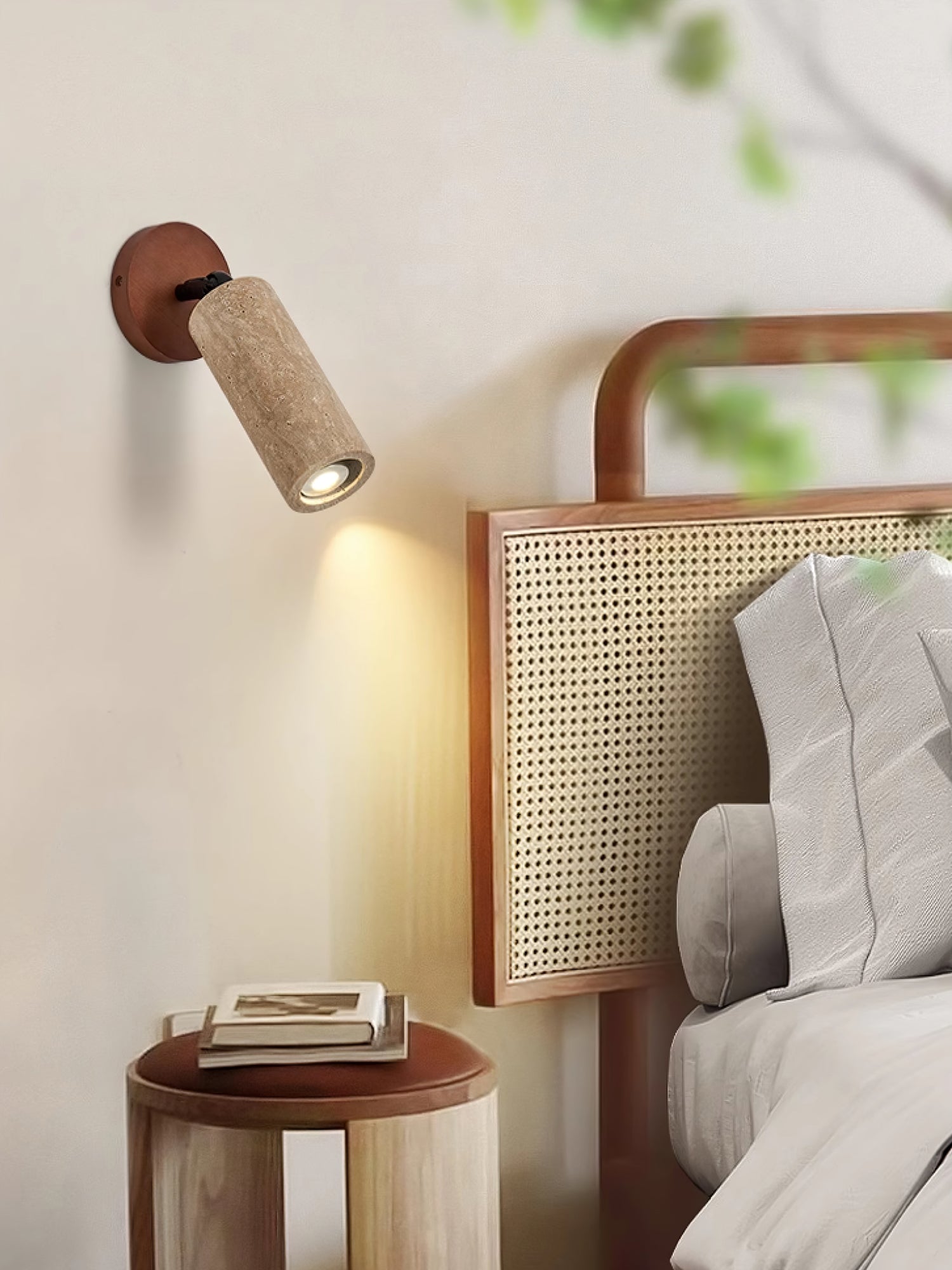 Zarinila Cylindrical-Tube Travertine Wall Light SEO Title - Neutralighting