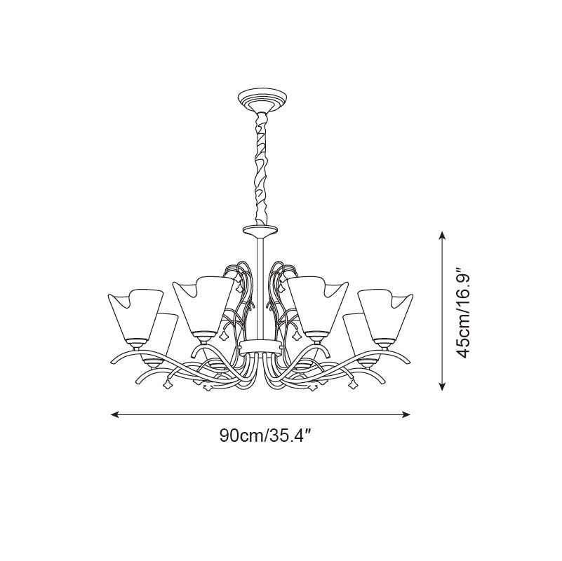 Givona Floral Glass Chandelier - Neutralighting
