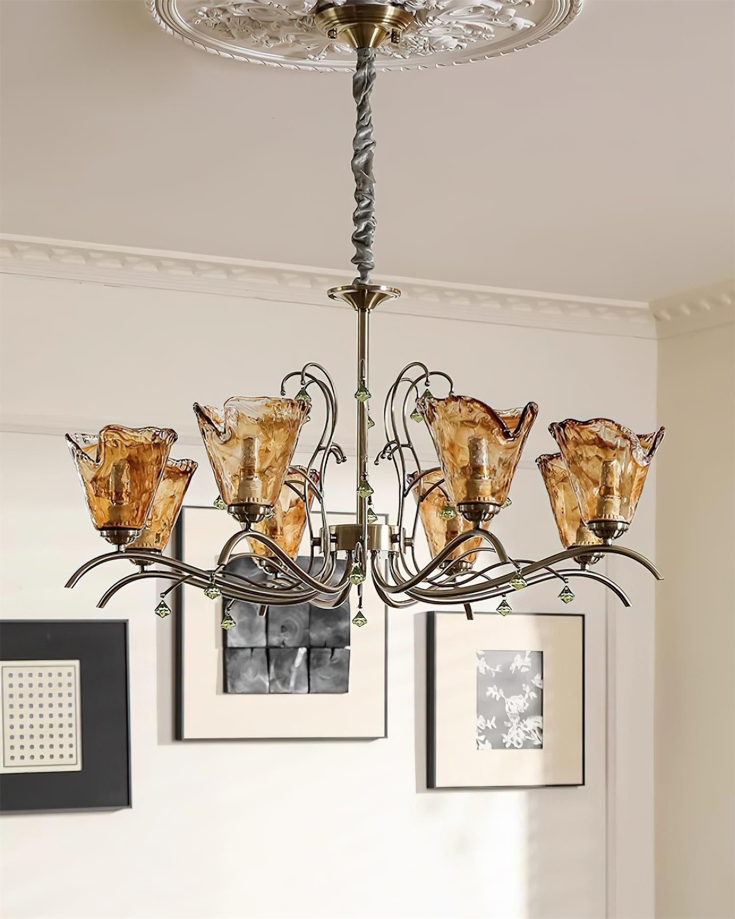 Givona Floral Glass Chandelier - Neutralighting