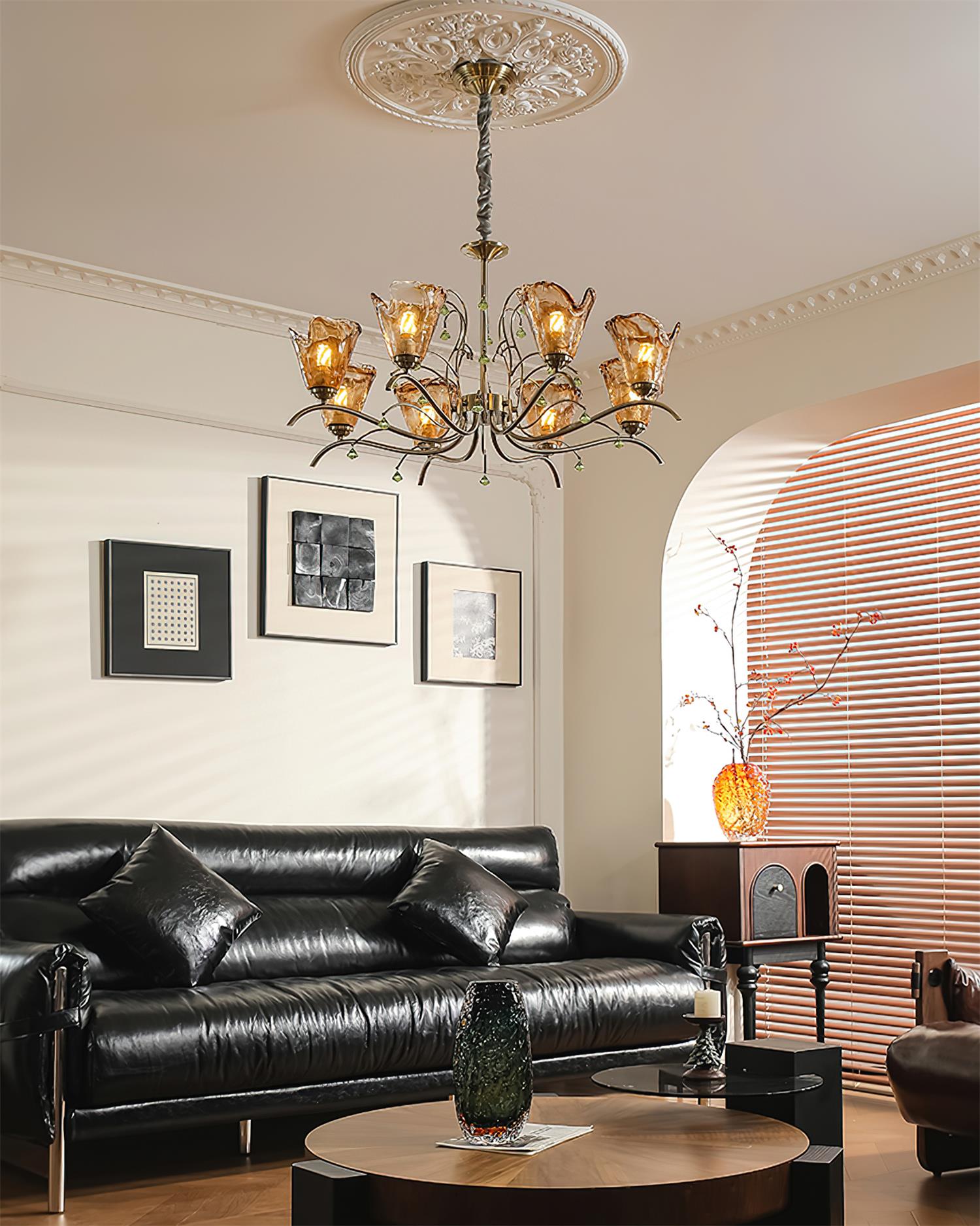 Givona Floral Glass Chandelier - Neutralighting