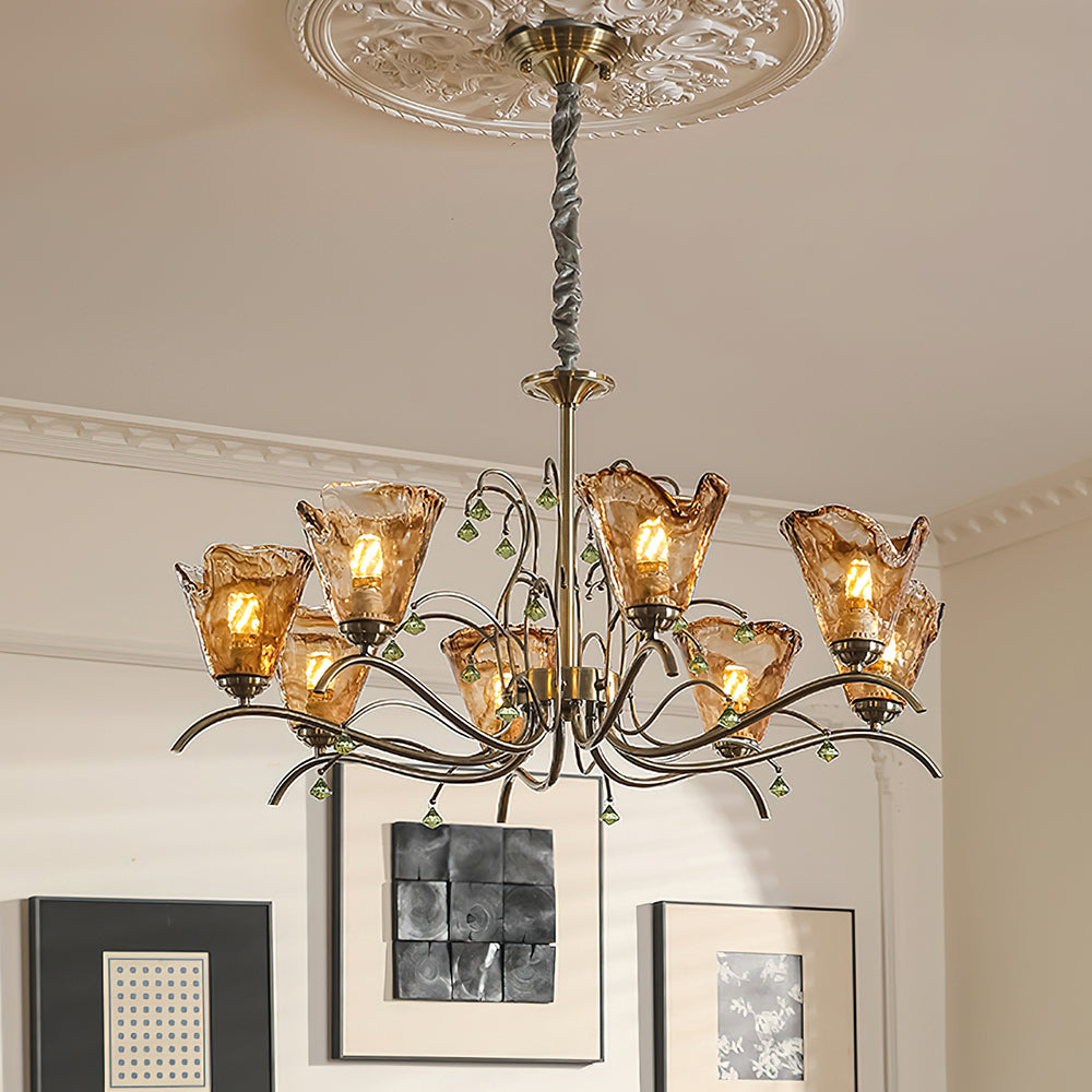 Givona Floral Glass Chandelier - Neutralighting