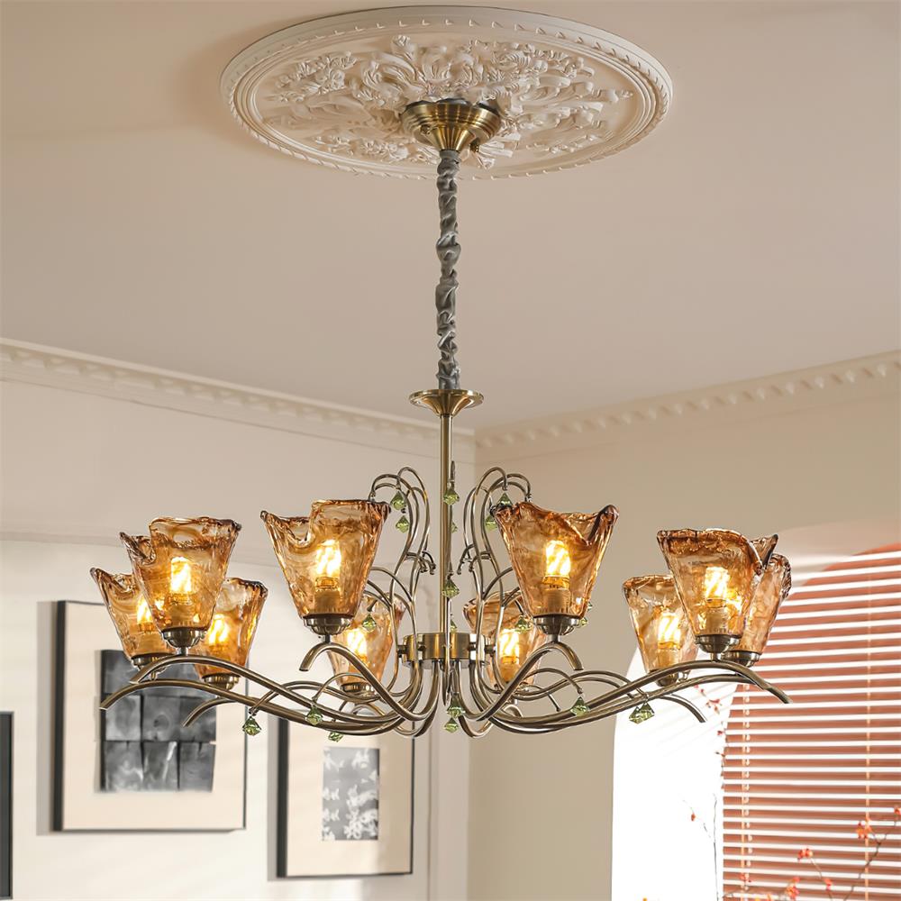 Givona Floral Glass Chandelier - Neutralighting