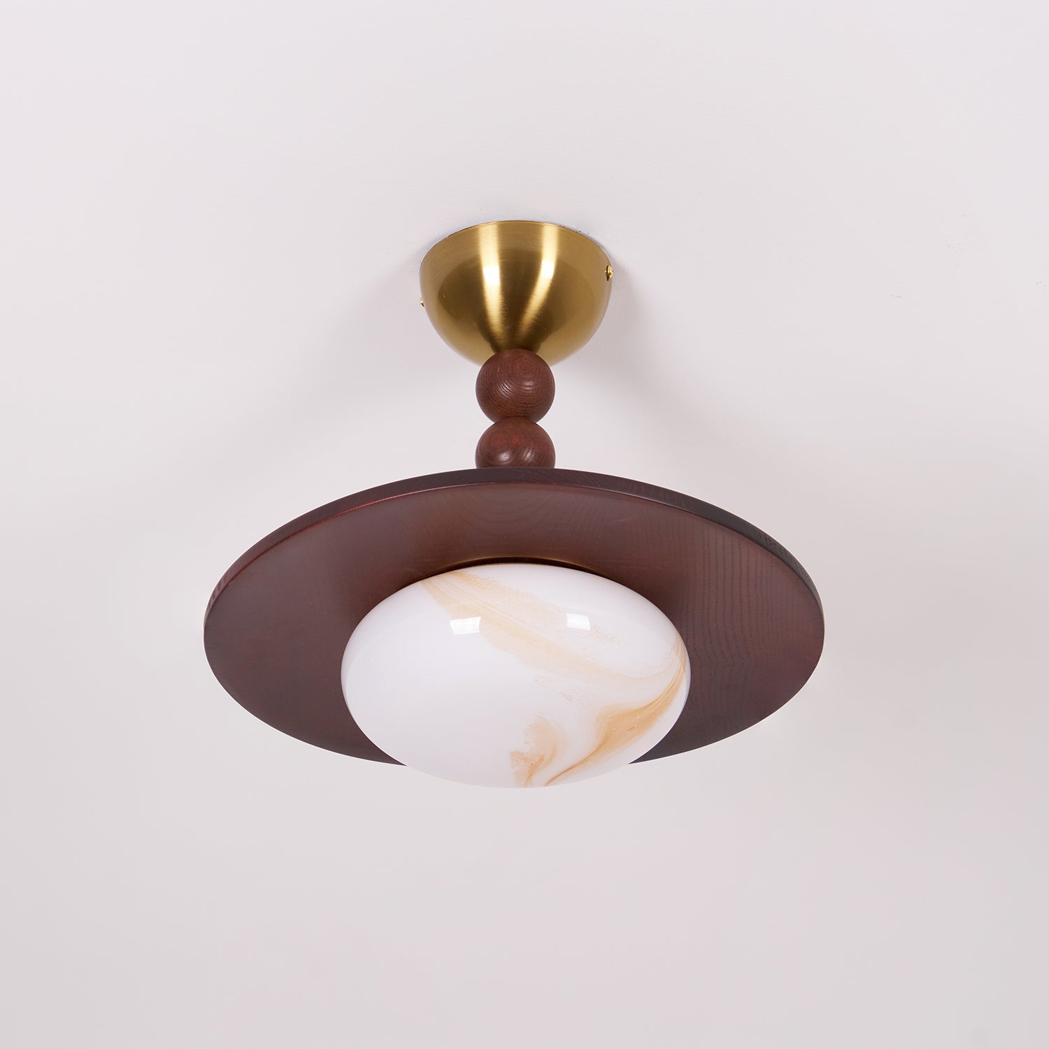 Yeste Ceiling Light Walnut Color & White Imitation Alabaster - Neutralighting
