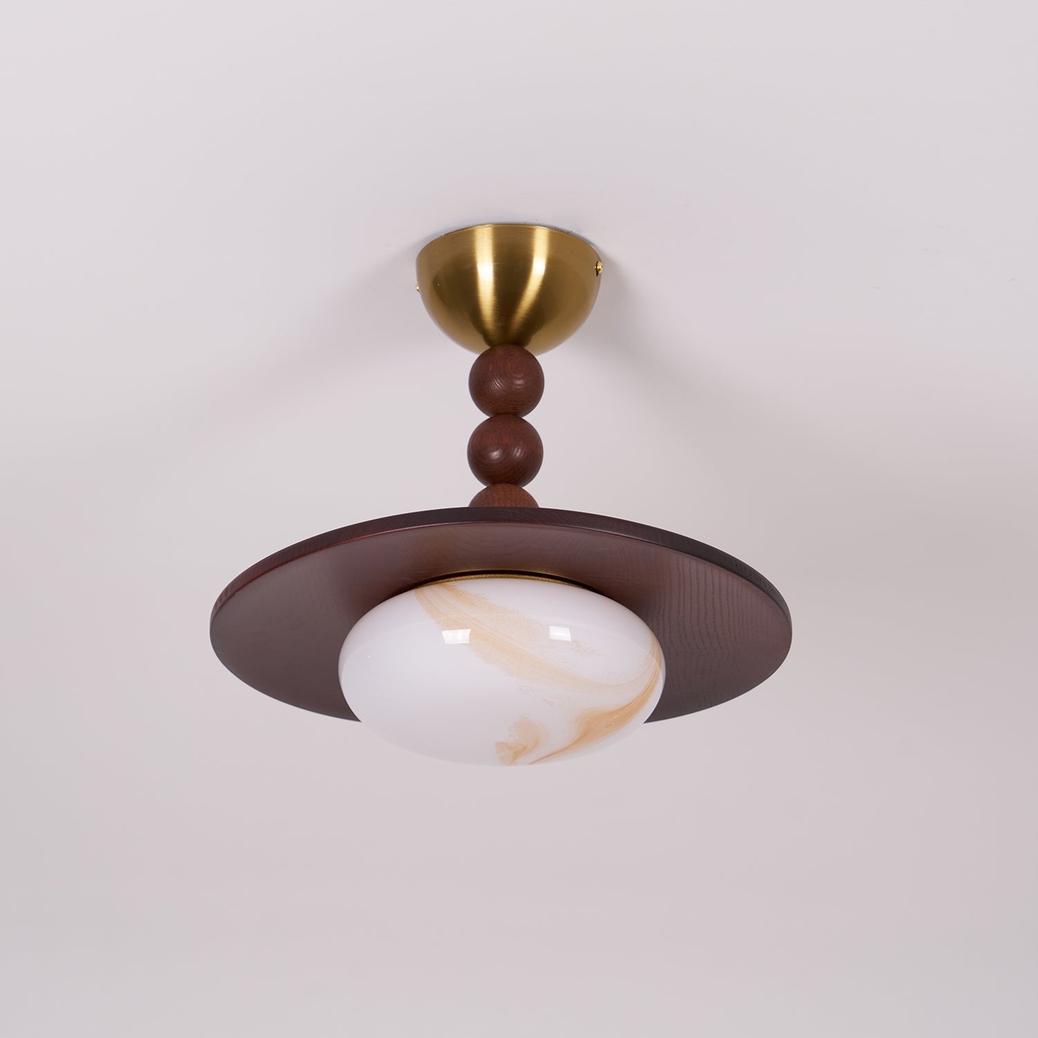 Yeste Ceiling Light Walnut Color & White Imitation Alabaster - Neutralighting