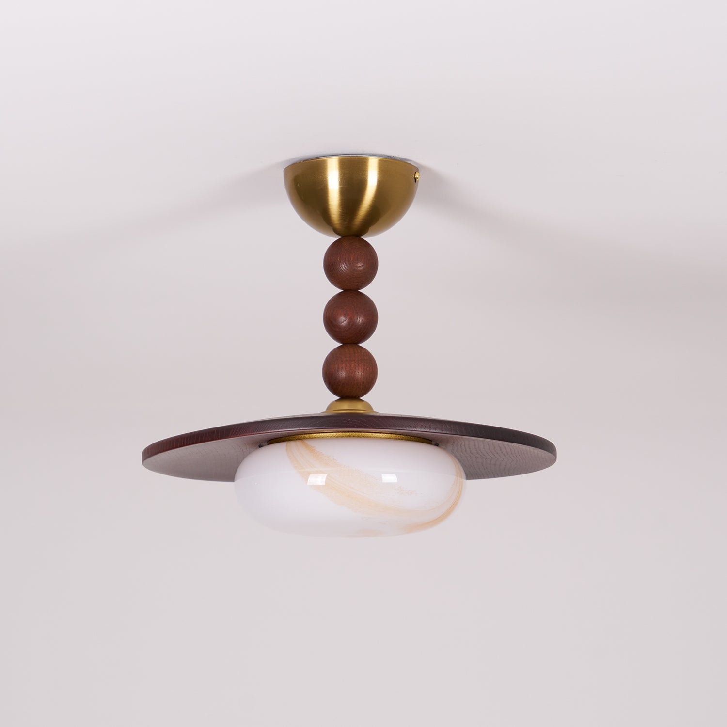 Yeste Ceiling Light Walnut Color & White Imitation Alabaster - Neutralighting