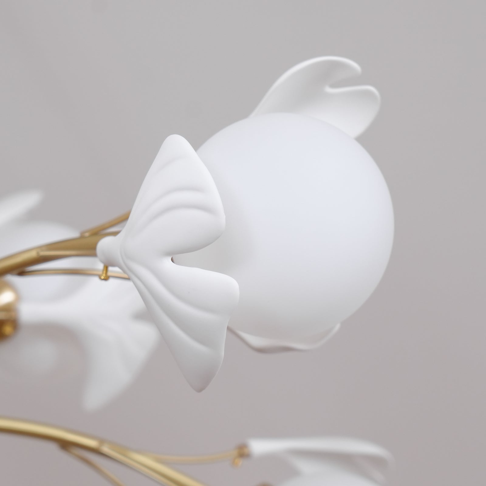 Ginkgo Leaf Chandelier with Frosted Glass Globes - Neutralighting