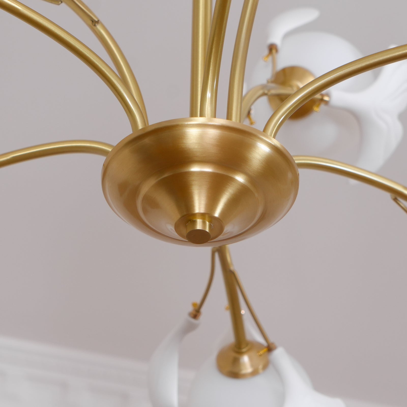 Ginkgo Leaf Chandelier with Frosted Glass Globes - Neutralighting