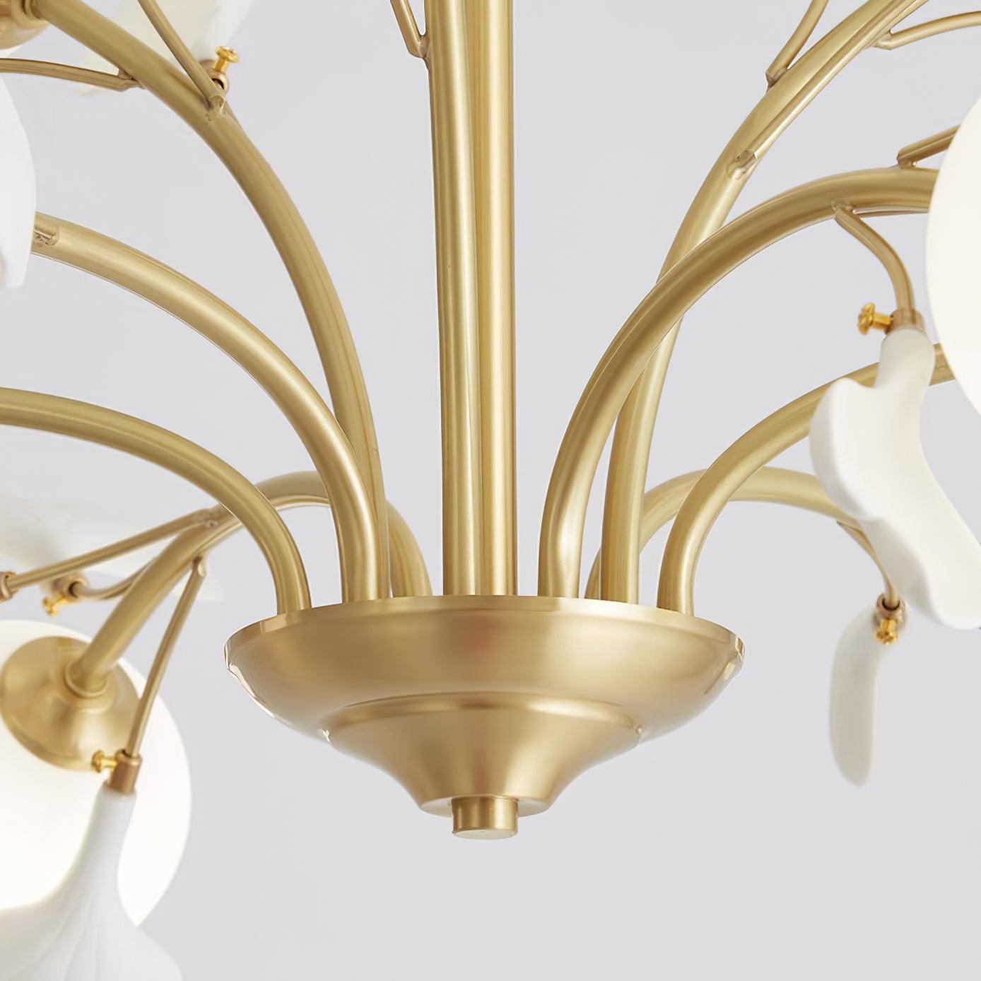 Ginkgo Leaf Chandelier with Frosted Glass Globes - Neutralighting