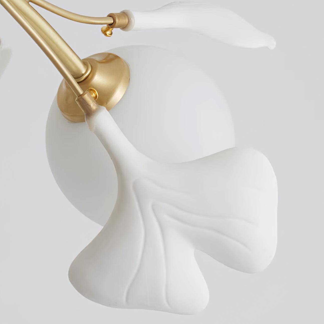 Ginkgo Leaf Chandelier with Frosted Glass Globes - Neutralighting