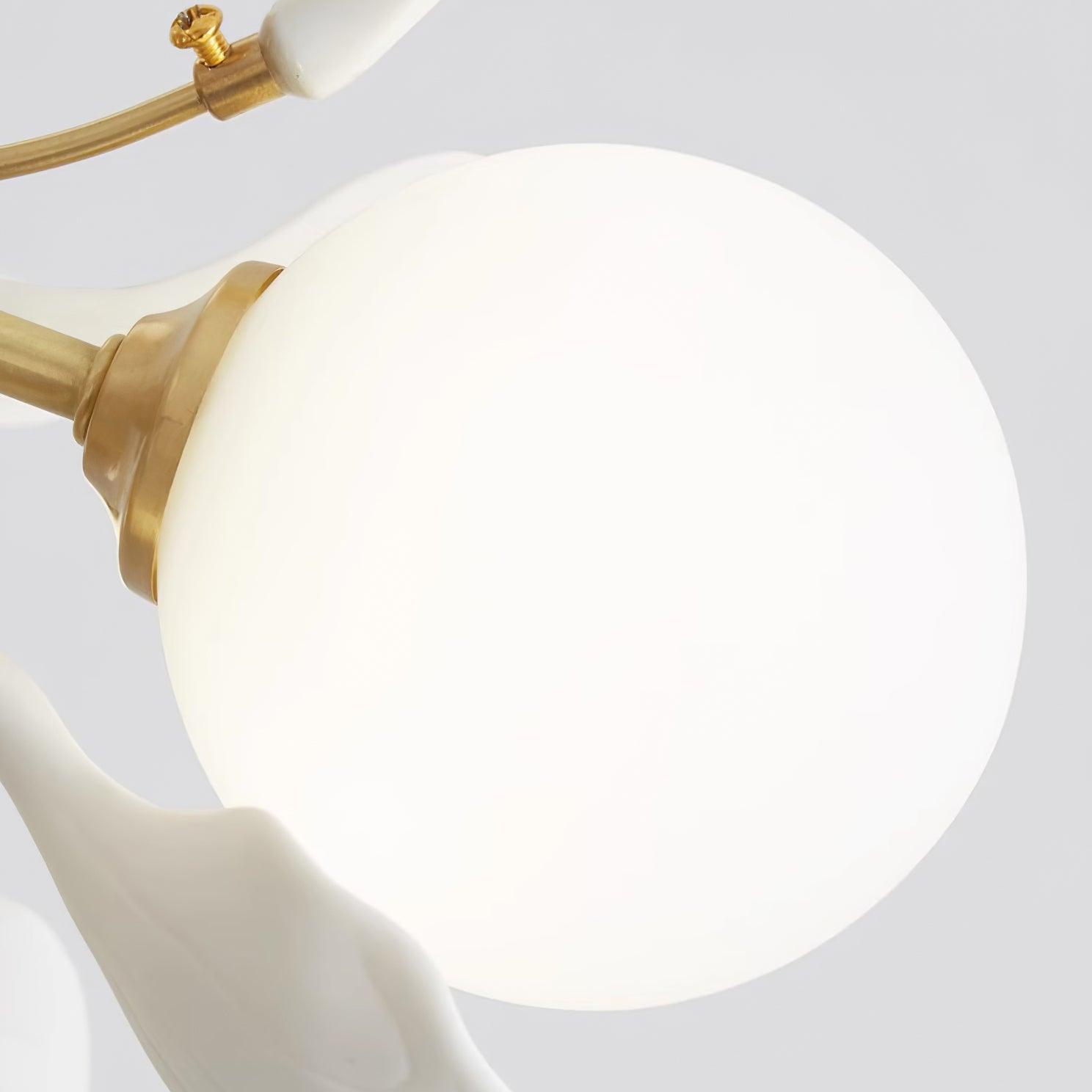 Ginkgo Leaf Chandelier with Frosted Glass Globes - Neutralighting
