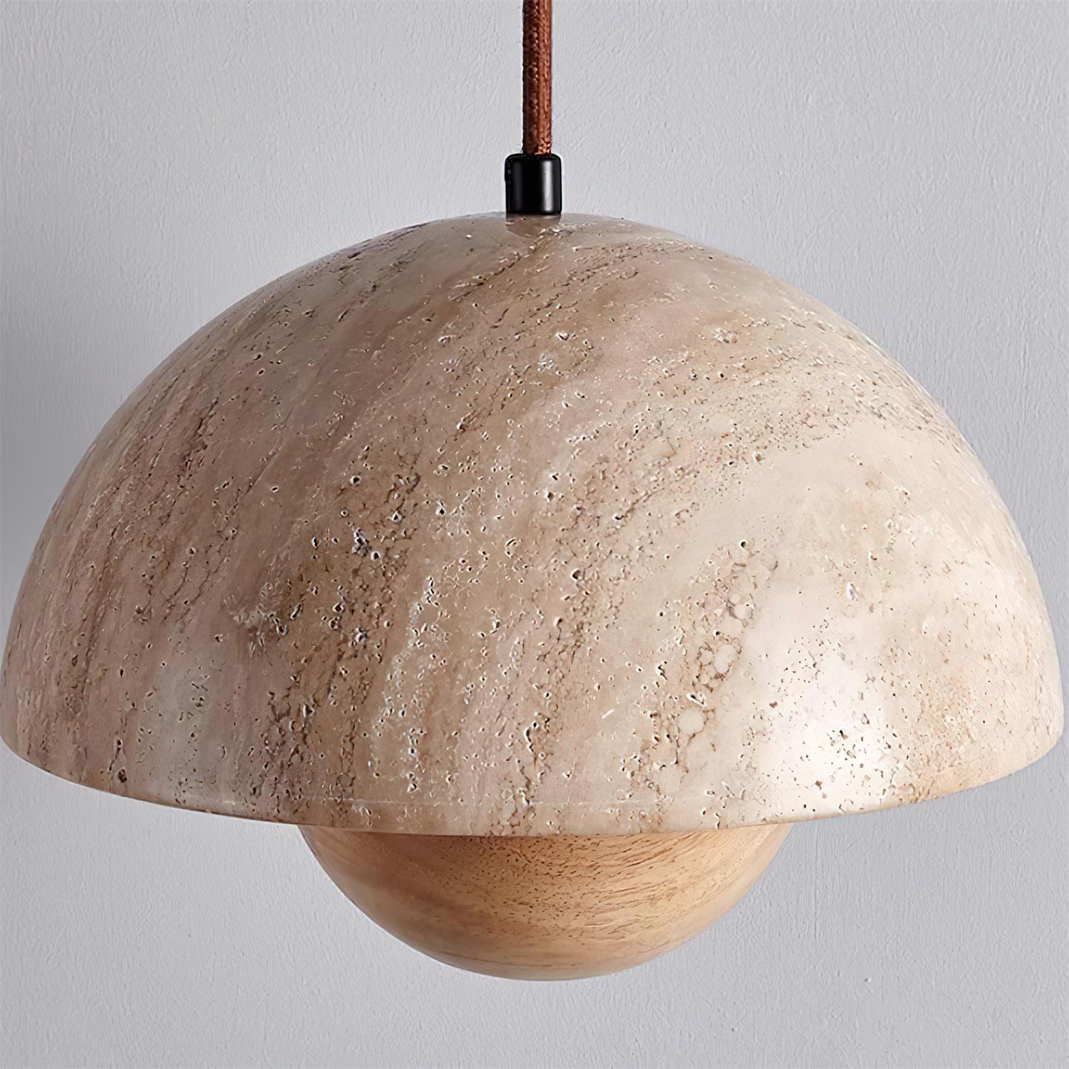 Ritta Travertine Pendant Lamp Wood - Neutralighting