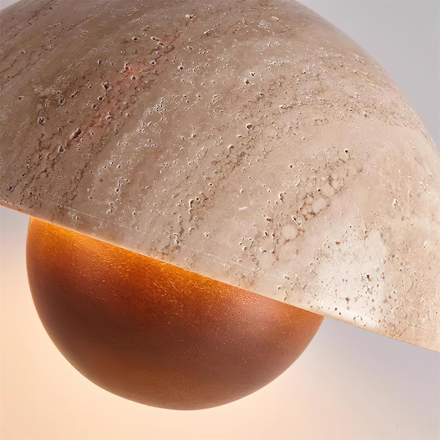 Ritta Travertine Pendant Lamp Wood - Neutralighting
