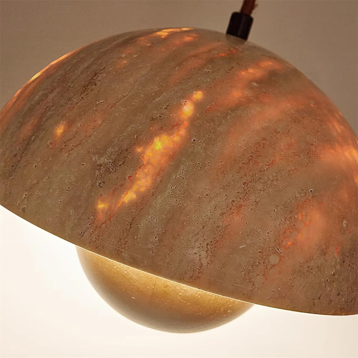 Ritta Travertine Pendant Lamp Wood - Neutralighting