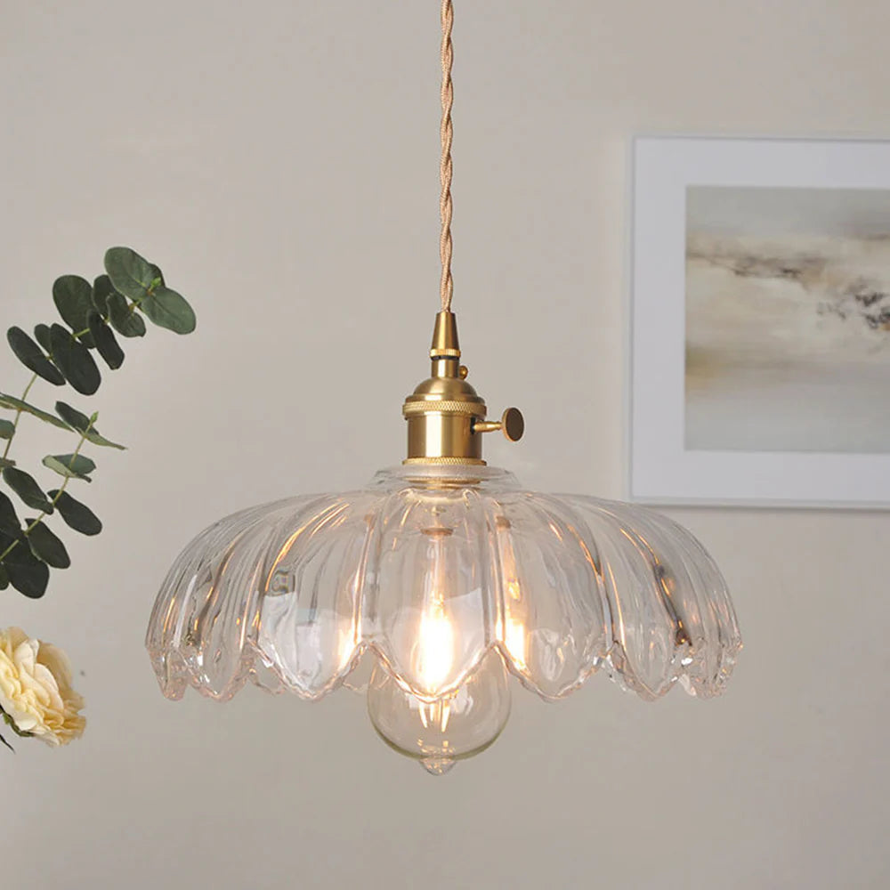 Valentina Retro LED Pendant Light Colourful Glass/Metal Flower Dining Room - Neutralighting