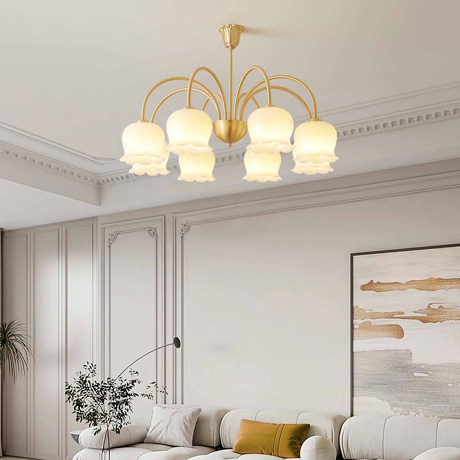 Fionel Petal Glass Floral Chandelier - Neutralighting