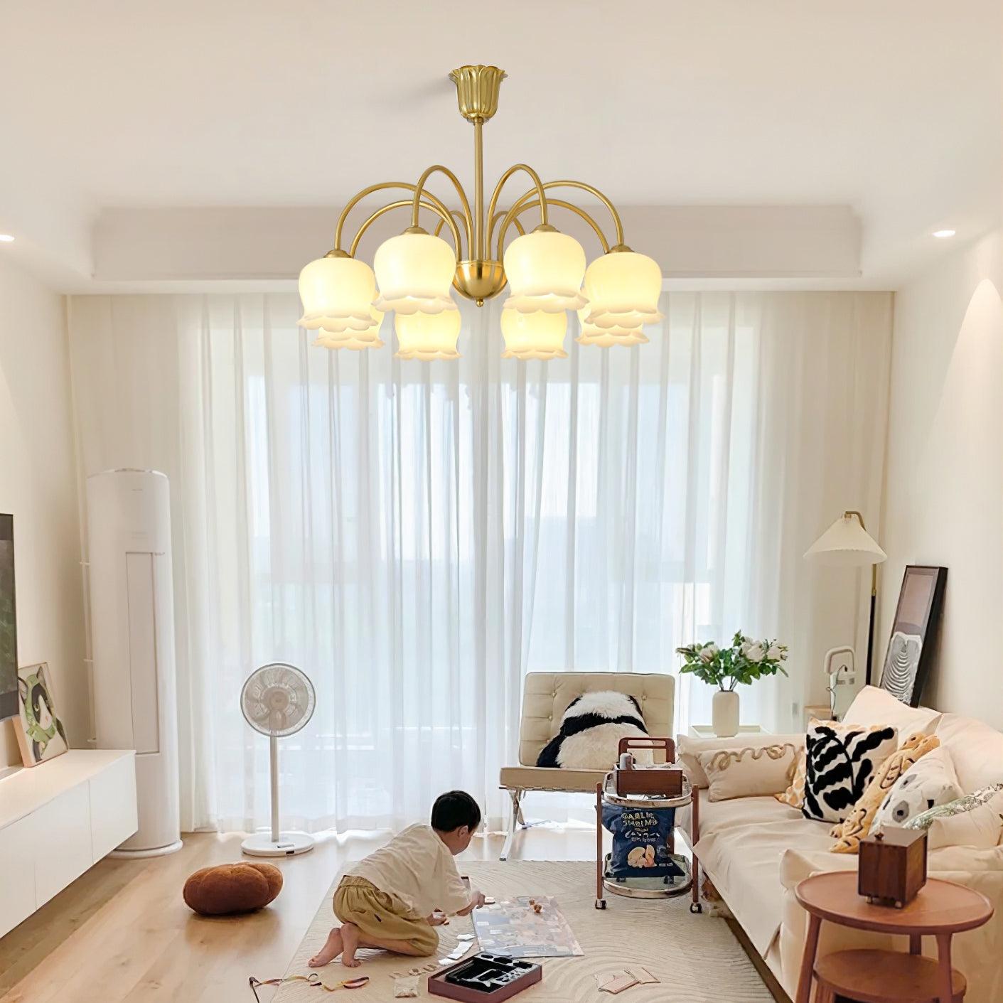 Fionel Petal Glass Floral Chandelier - Neutralighting