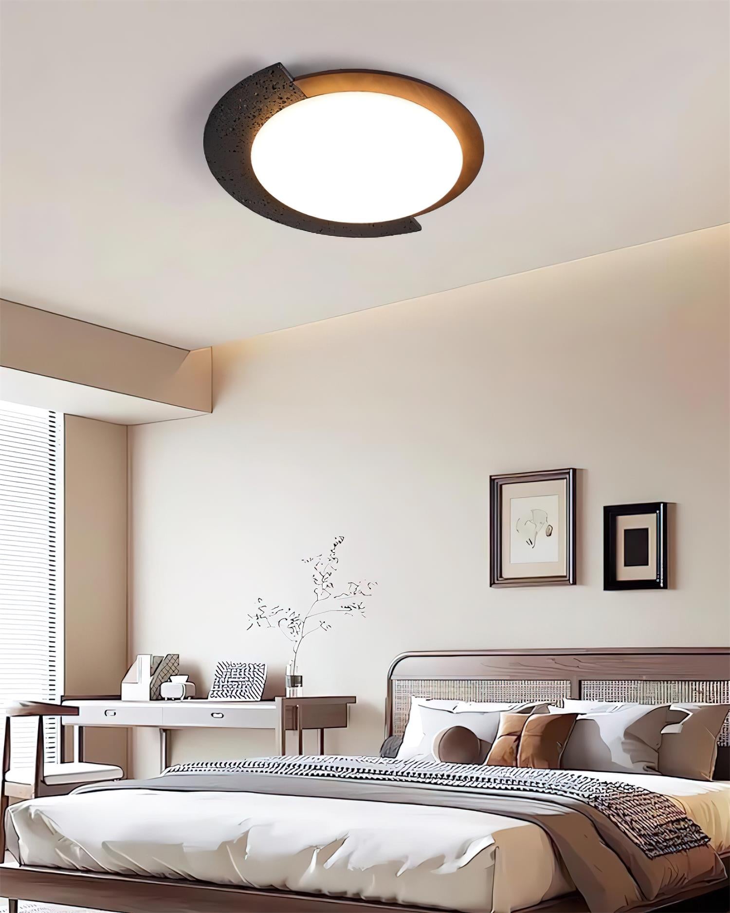 Ritta Travertine Oval LED Ceiling Light - Neutralighting